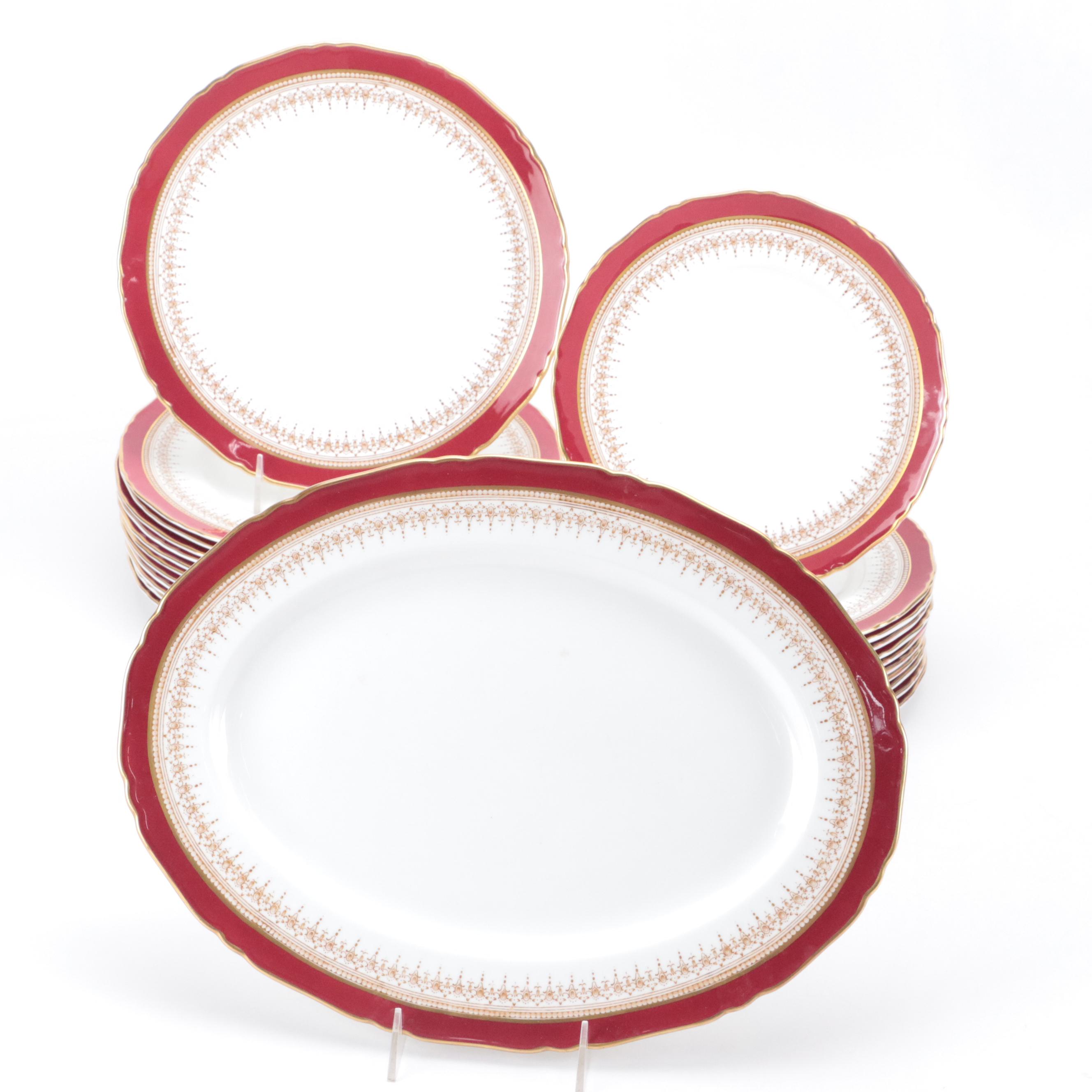 Royal Worcester "Regency Ruby" Bone China Dinnerware