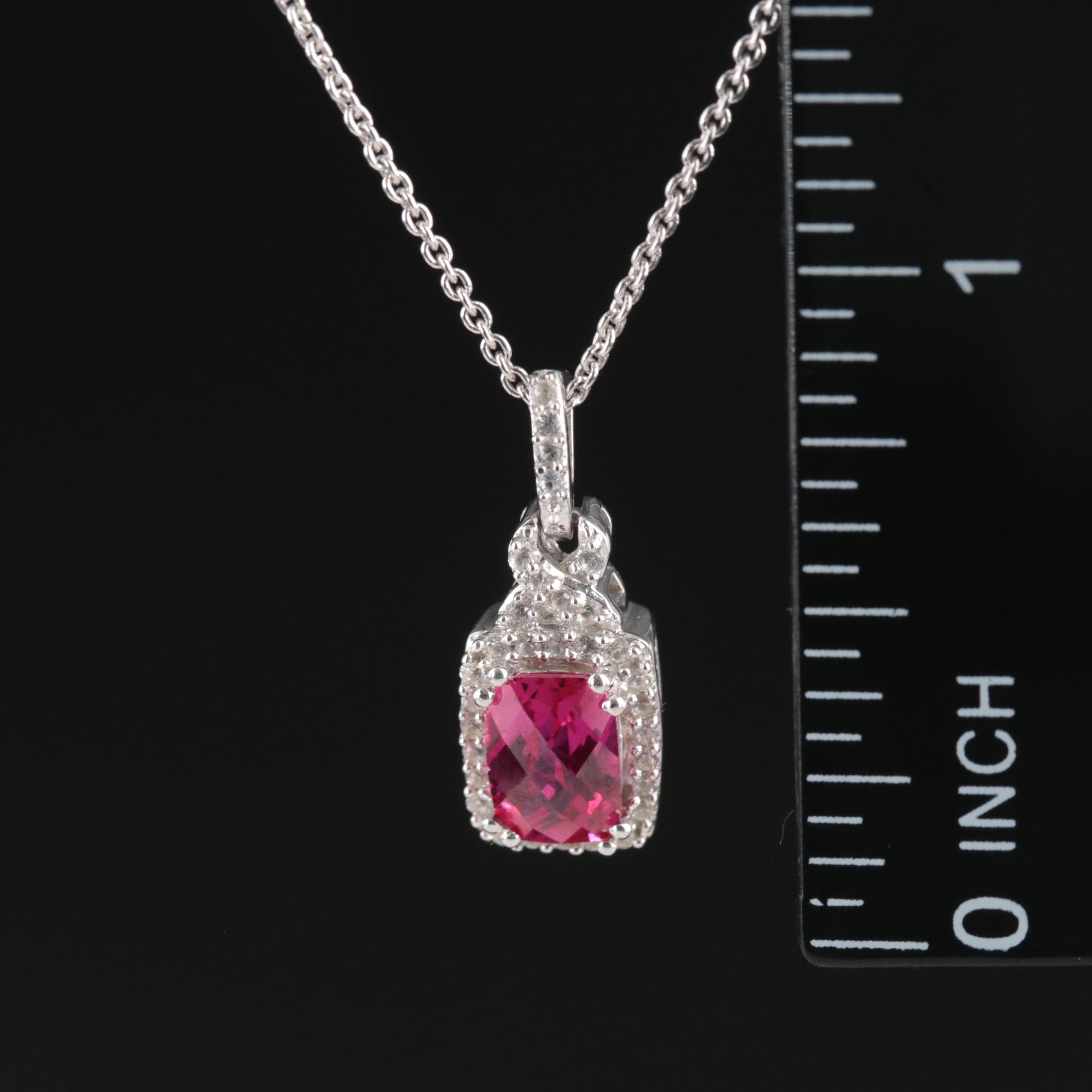 Sterling Ruby and Sapphire Necklace