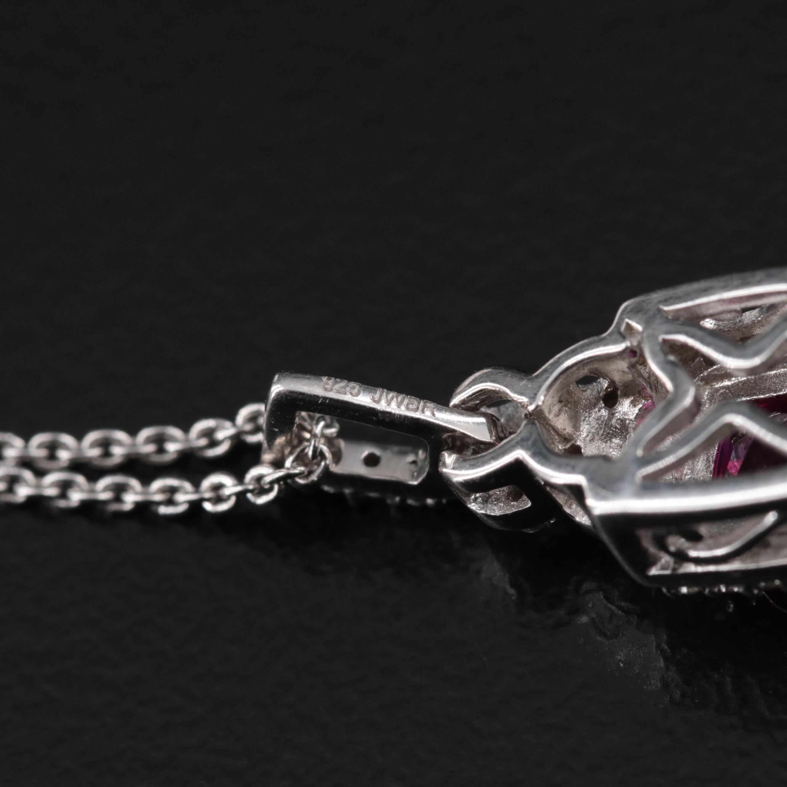 Sterling Ruby and Sapphire Necklace