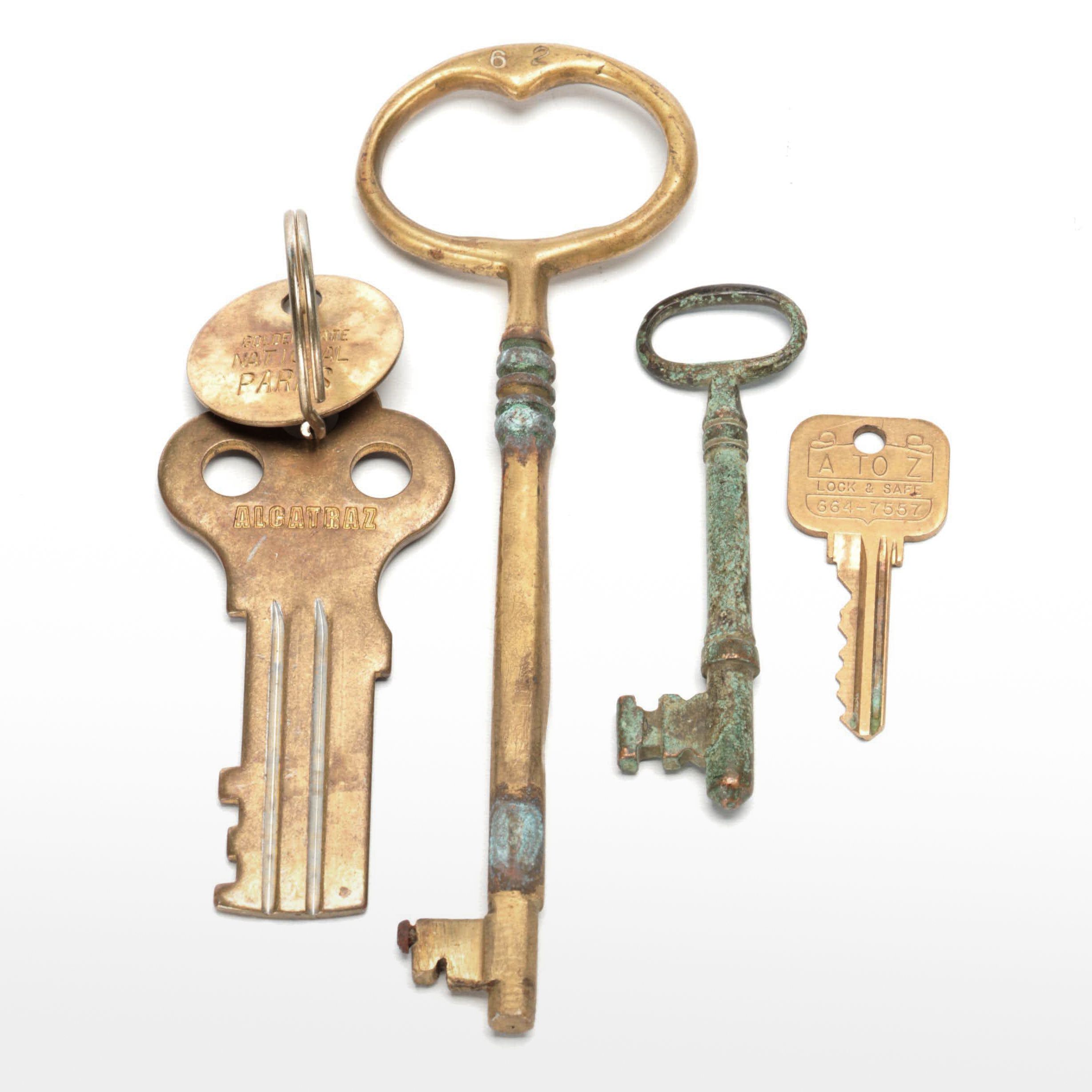 Skeleton Key, Golden Gate National Park Key and Other Brass Keys
