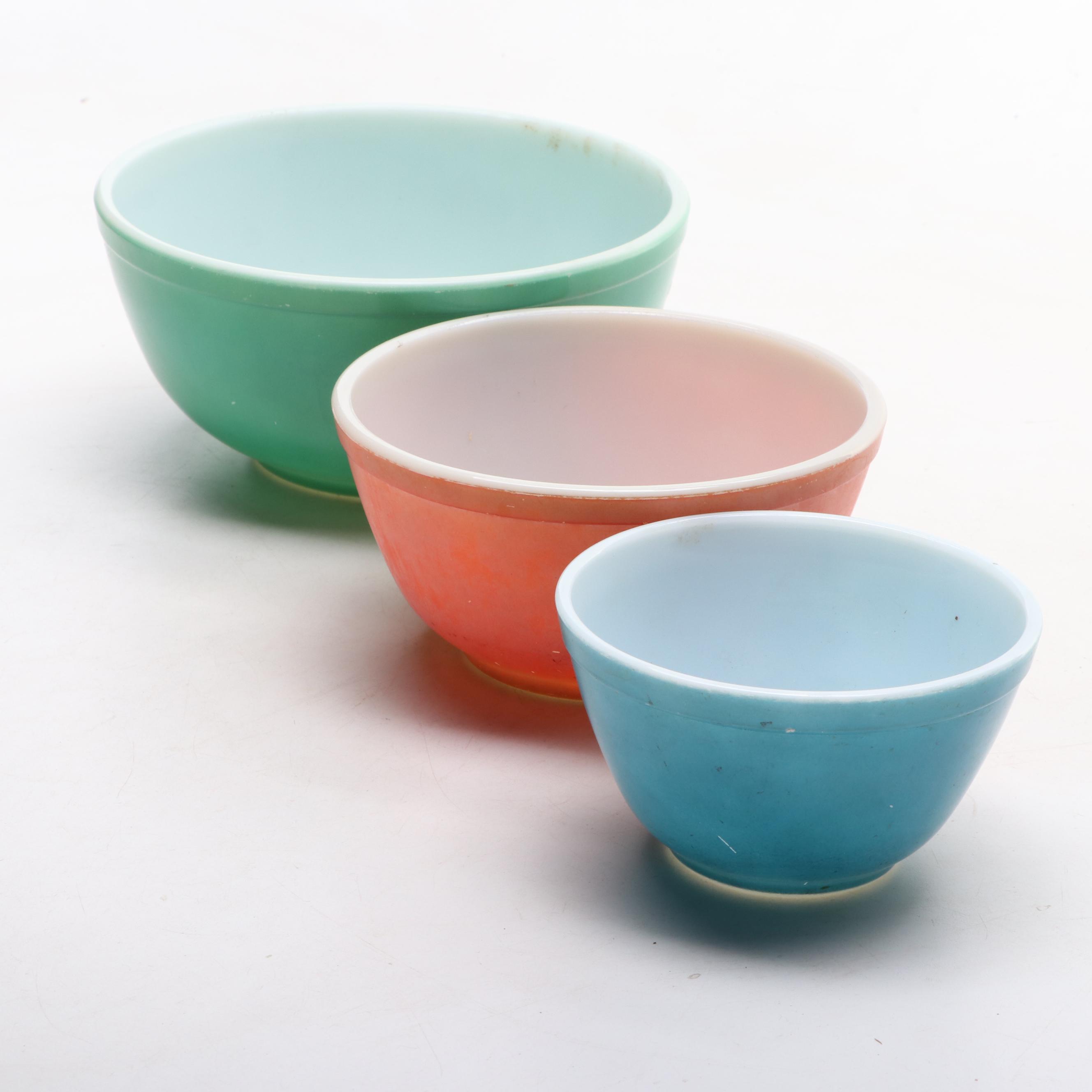 Pyrex "Primary" Glass Mixing Bowls, Mid-20th Century
