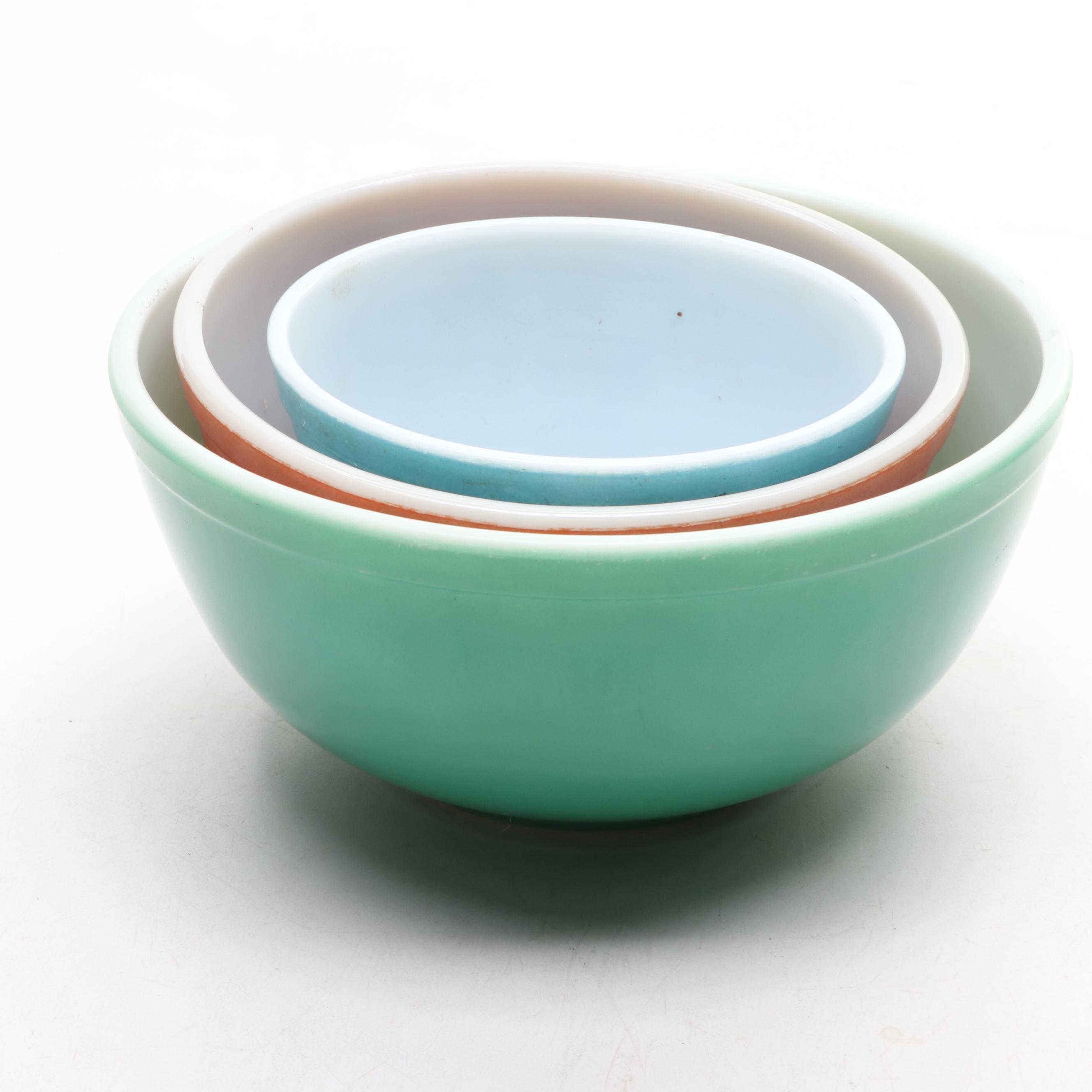 Pyrex "Primary" Glass Mixing Bowls, Mid-20th Century