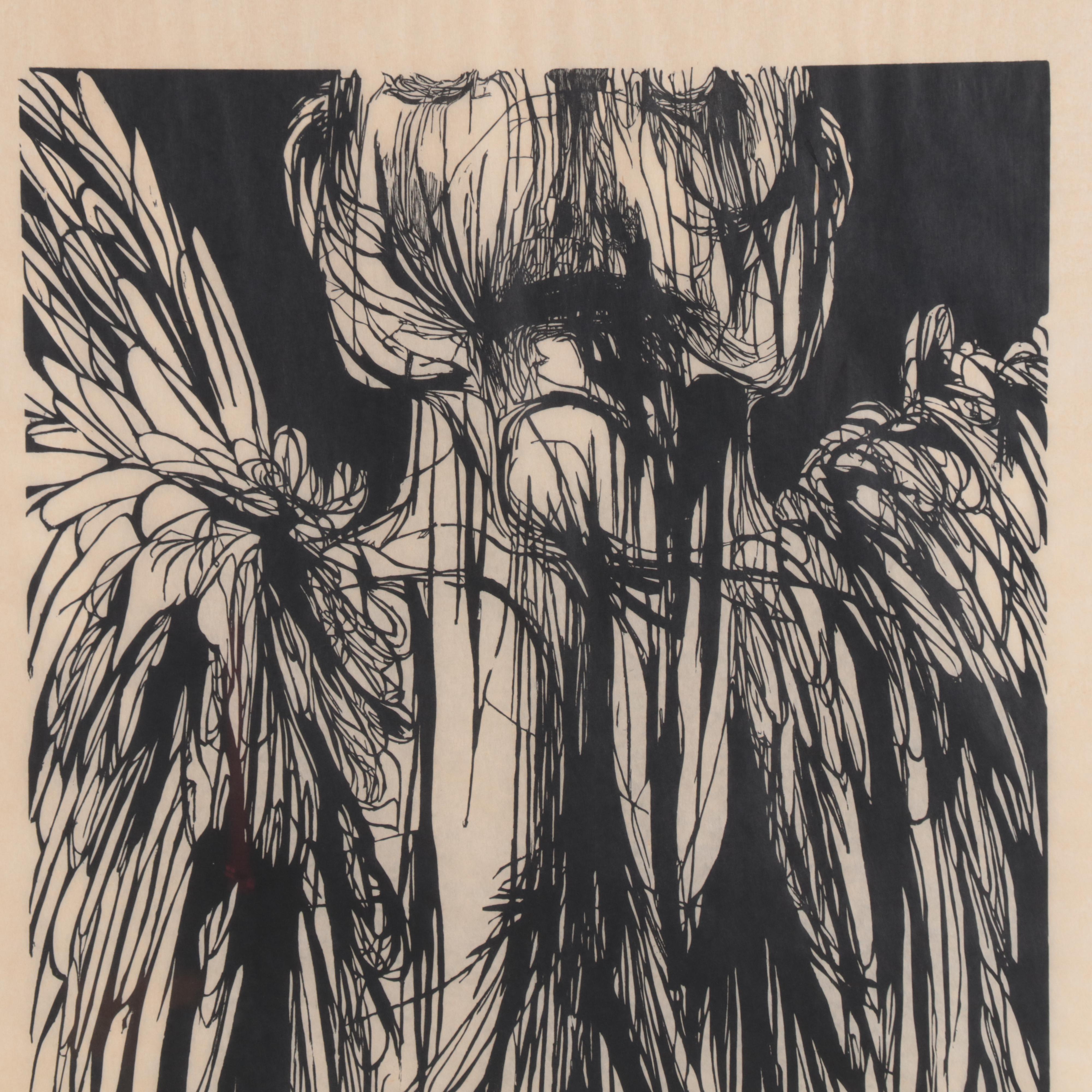 Leonard Baskin Large-Scale Woodcut "Everyman," Circa 1959