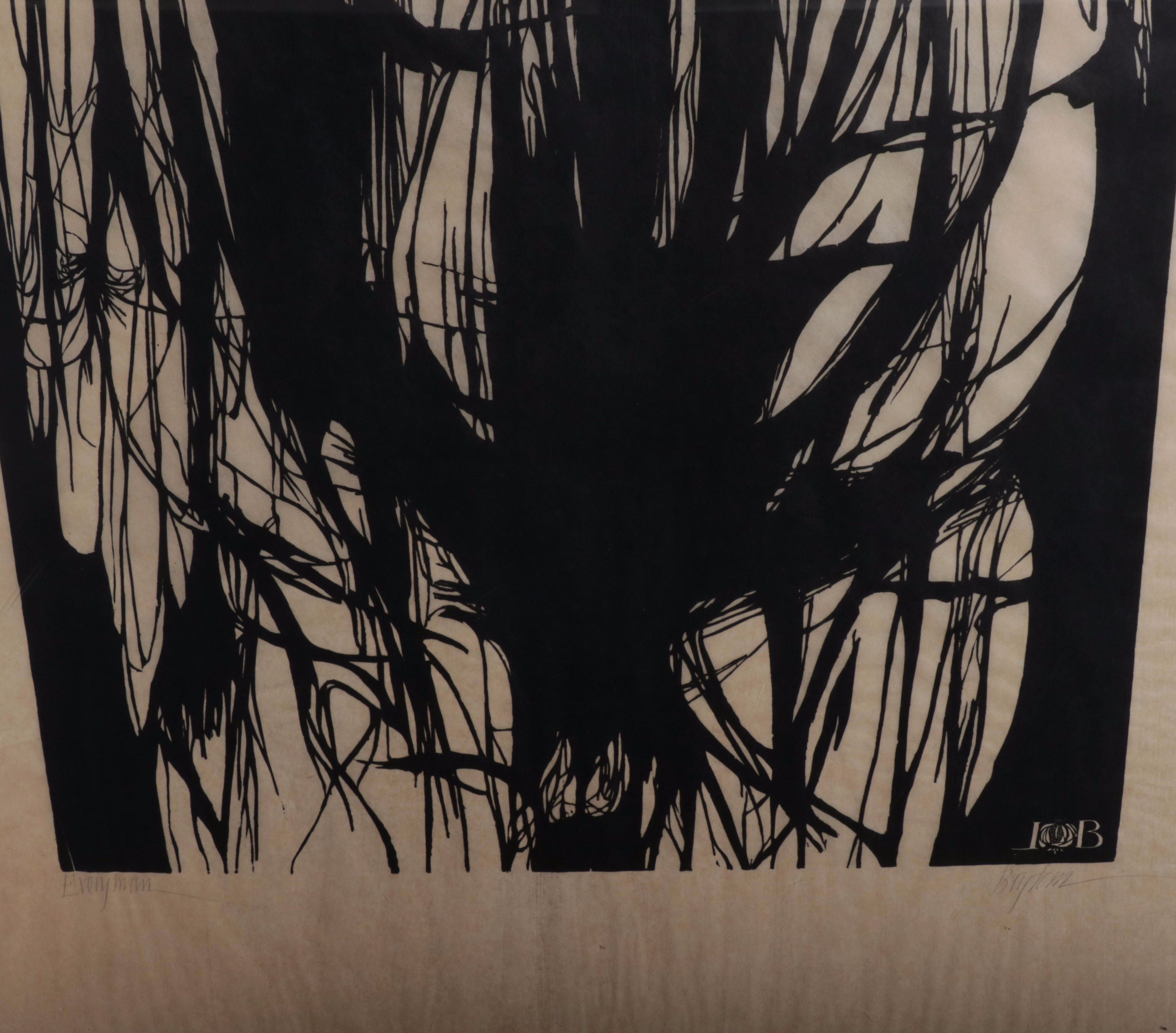 Leonard Baskin Large-Scale Woodcut "Everyman," Circa 1959