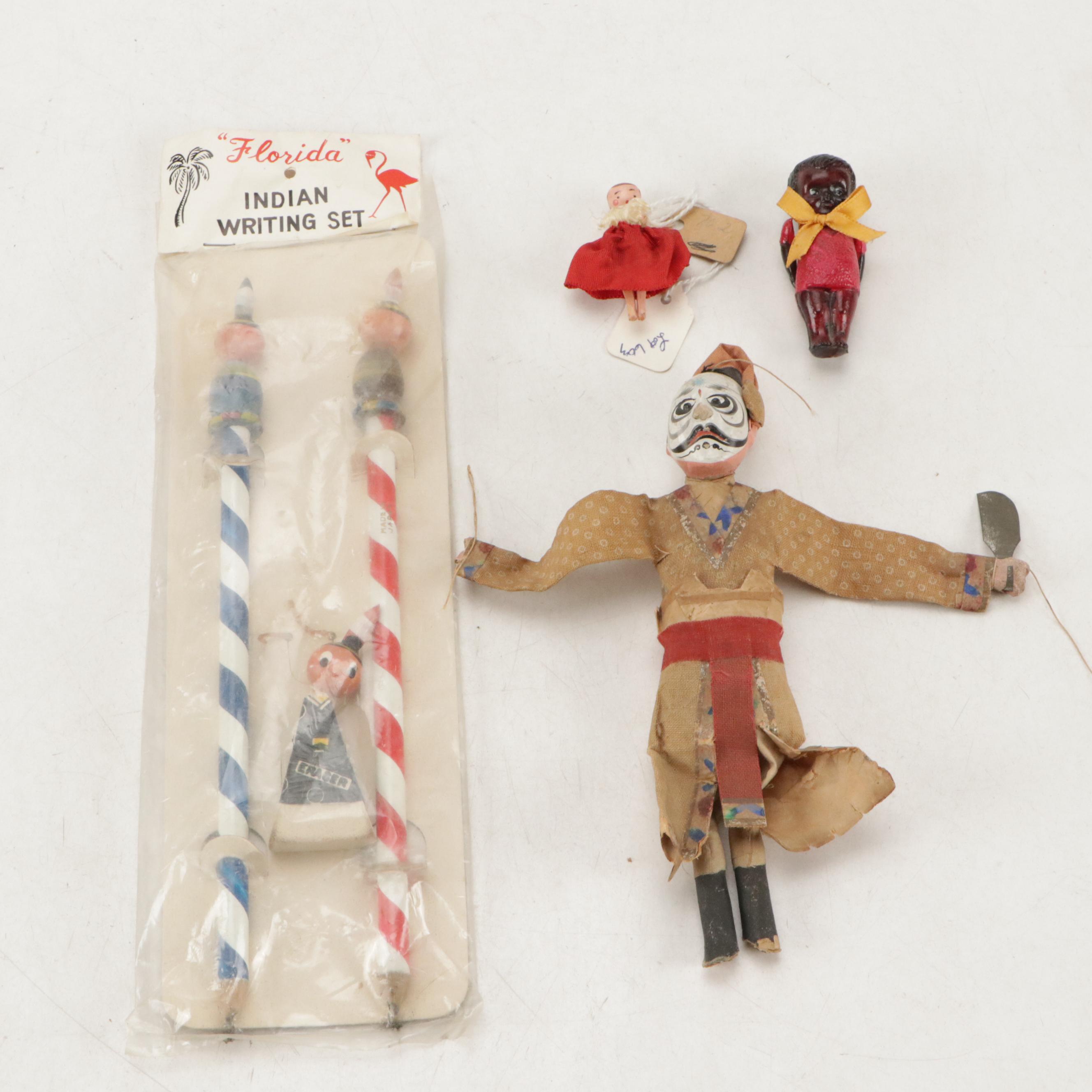 Japanese Kokeshi Doll, Southeast Asian Marionette, and More Collectibles
