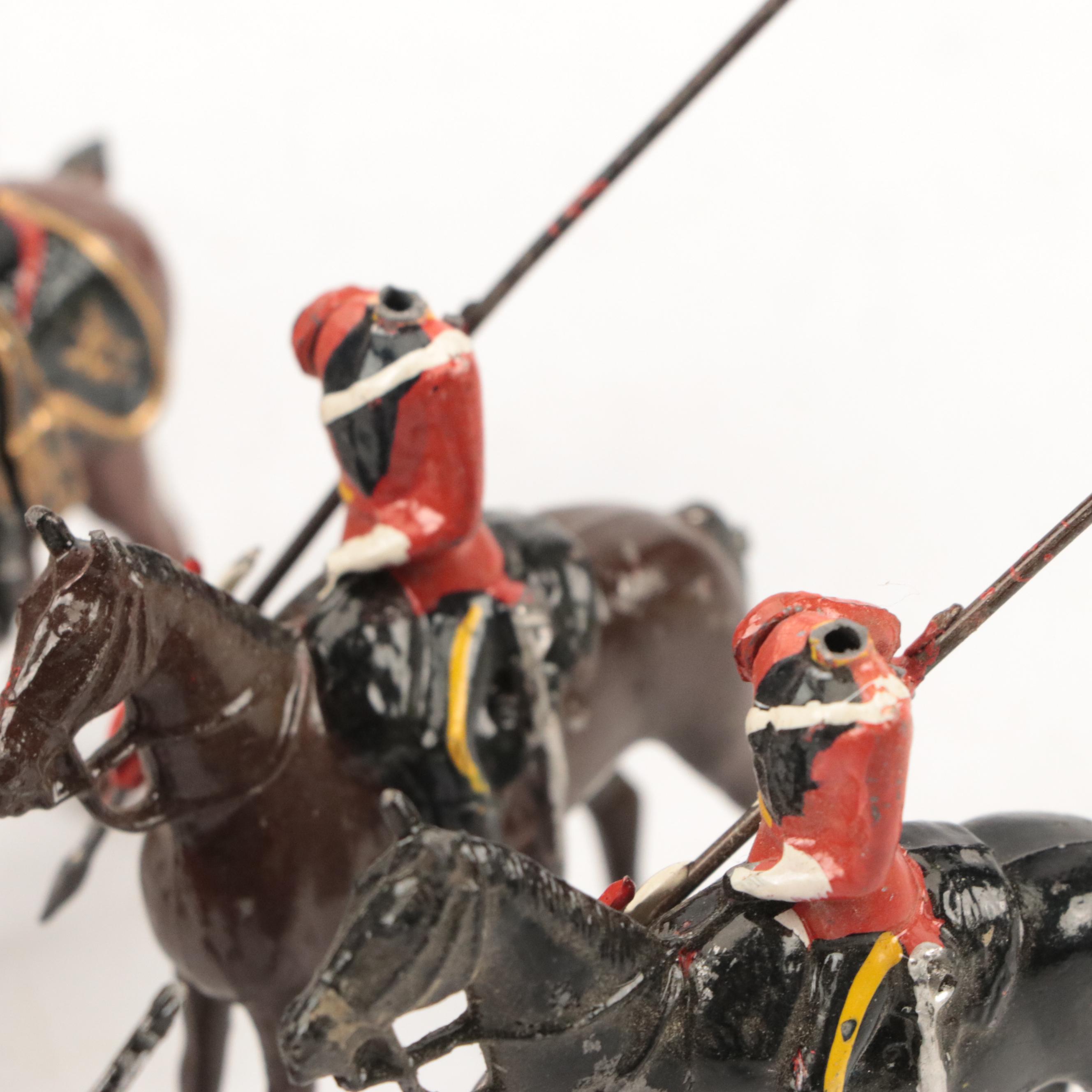 Lead Toy Soldiers with Lead Toy Lincoln Logs Figures