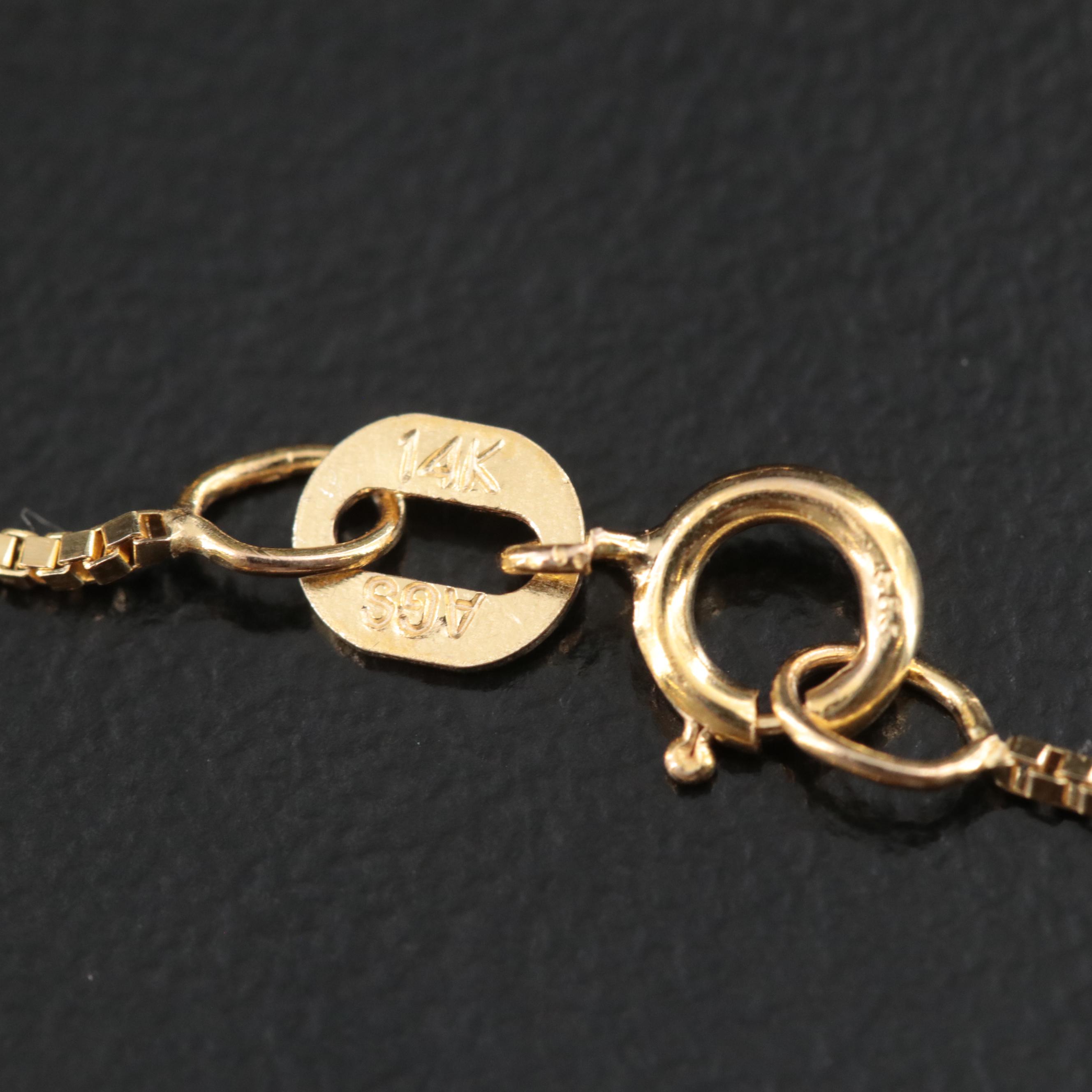 14K 0.11 CT Diamond Heart Pendant Necklace