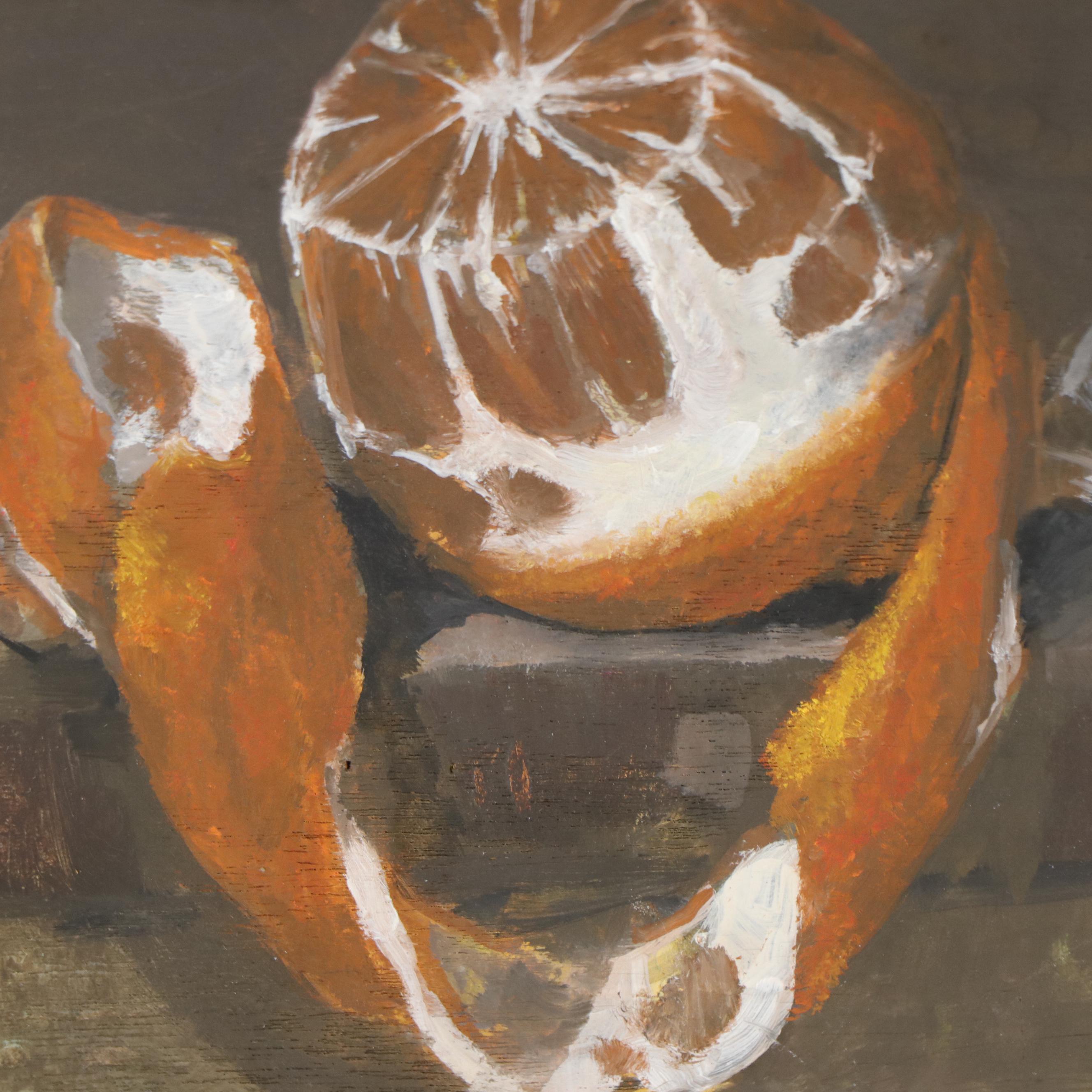 Howard R. Carr Oil Painting of Peeled Orange, 2000