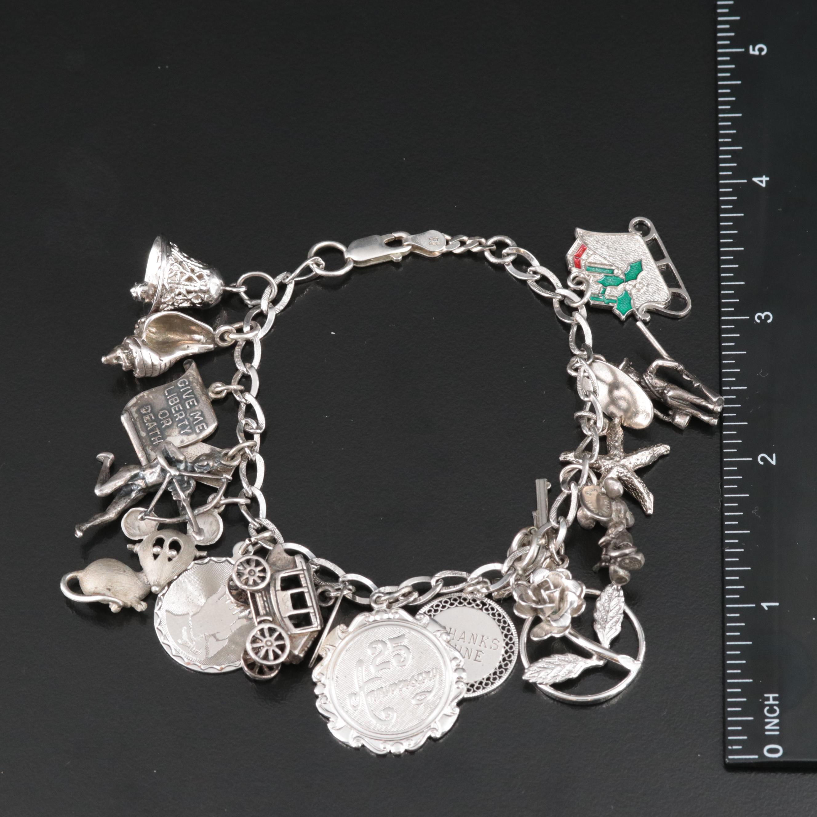 Vintage Charm Bracelet Collection Featuring Sterling