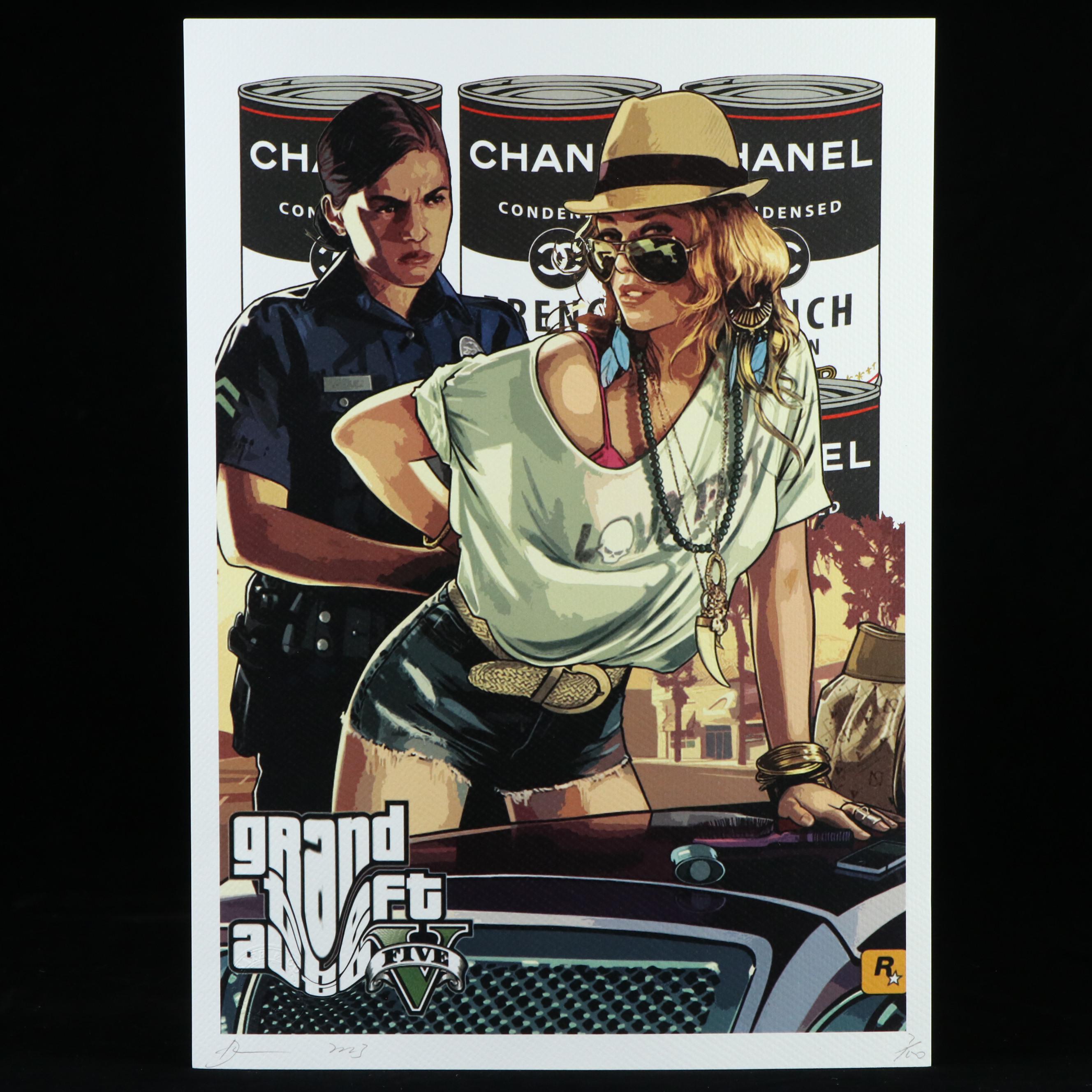 Death NYC Pop Art Graphic Print of G.T.A. Grand Theft Auto