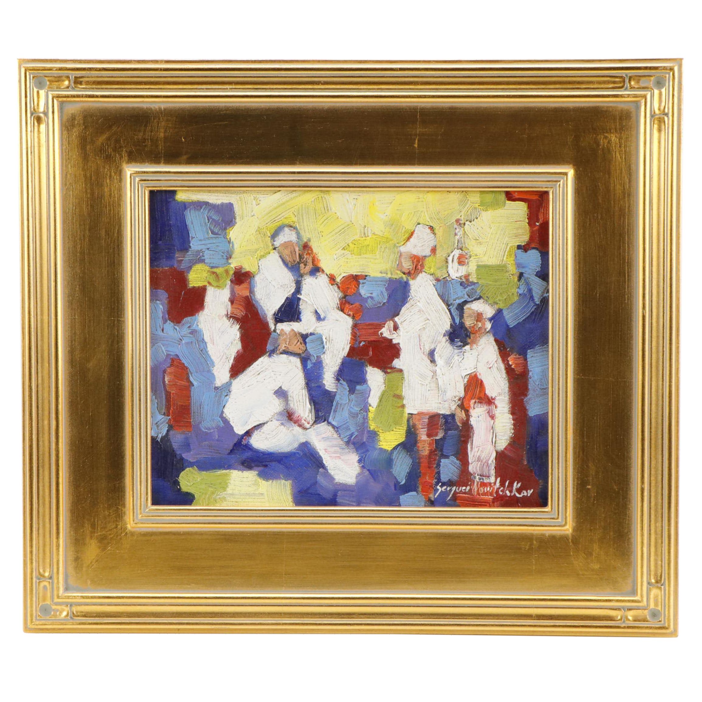 Serguei Novitchkov Oil Painting "All - Hands Meeting," 2023