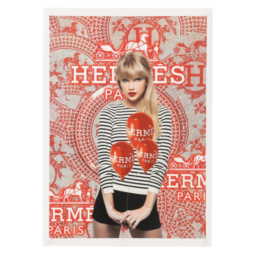 Death NYC Pop Art Graphic Print Featuring Taylor Swift and Hermes, 2023