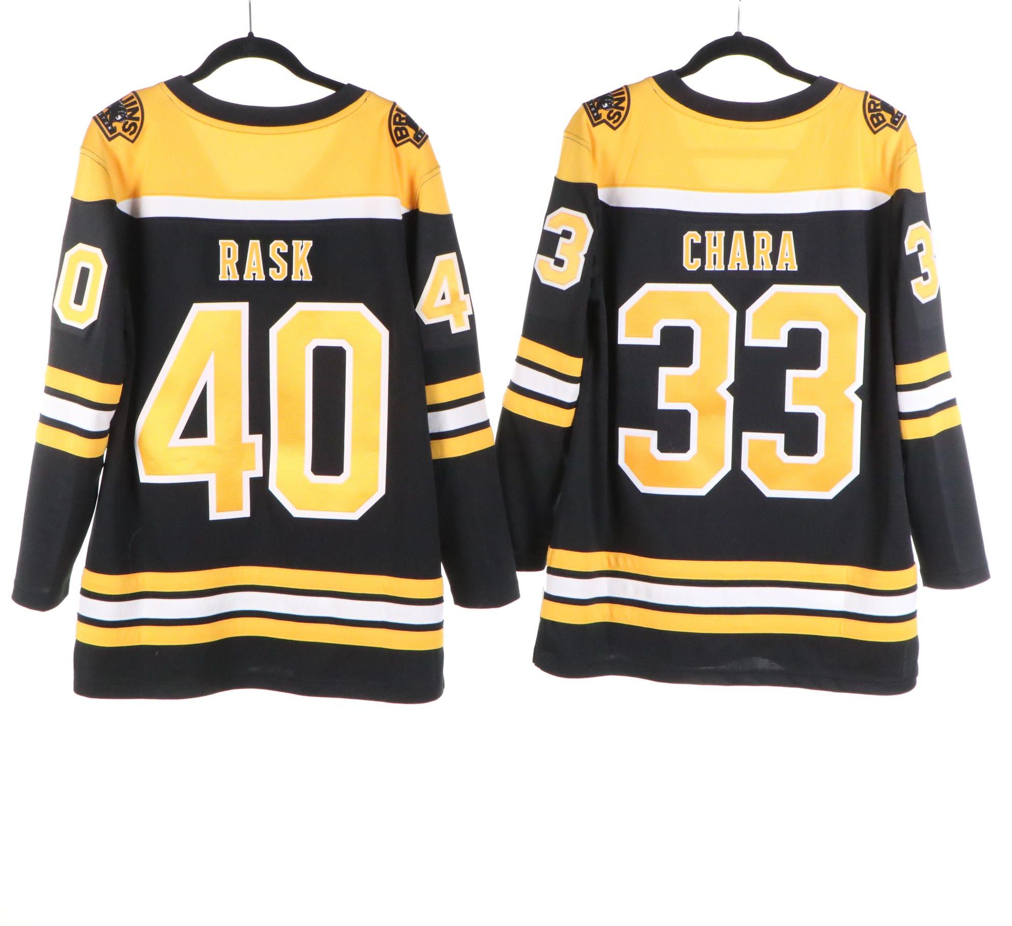 Zdeno Chára and Tuukka Rask Stitched Hockey Jerseys with Ben Roethlisberger