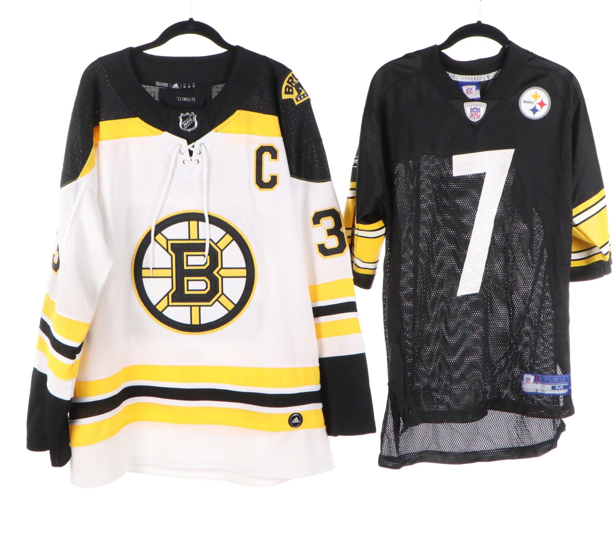 Zdeno Chára and Tuukka Rask Stitched Hockey Jerseys with Ben Roethlisberger