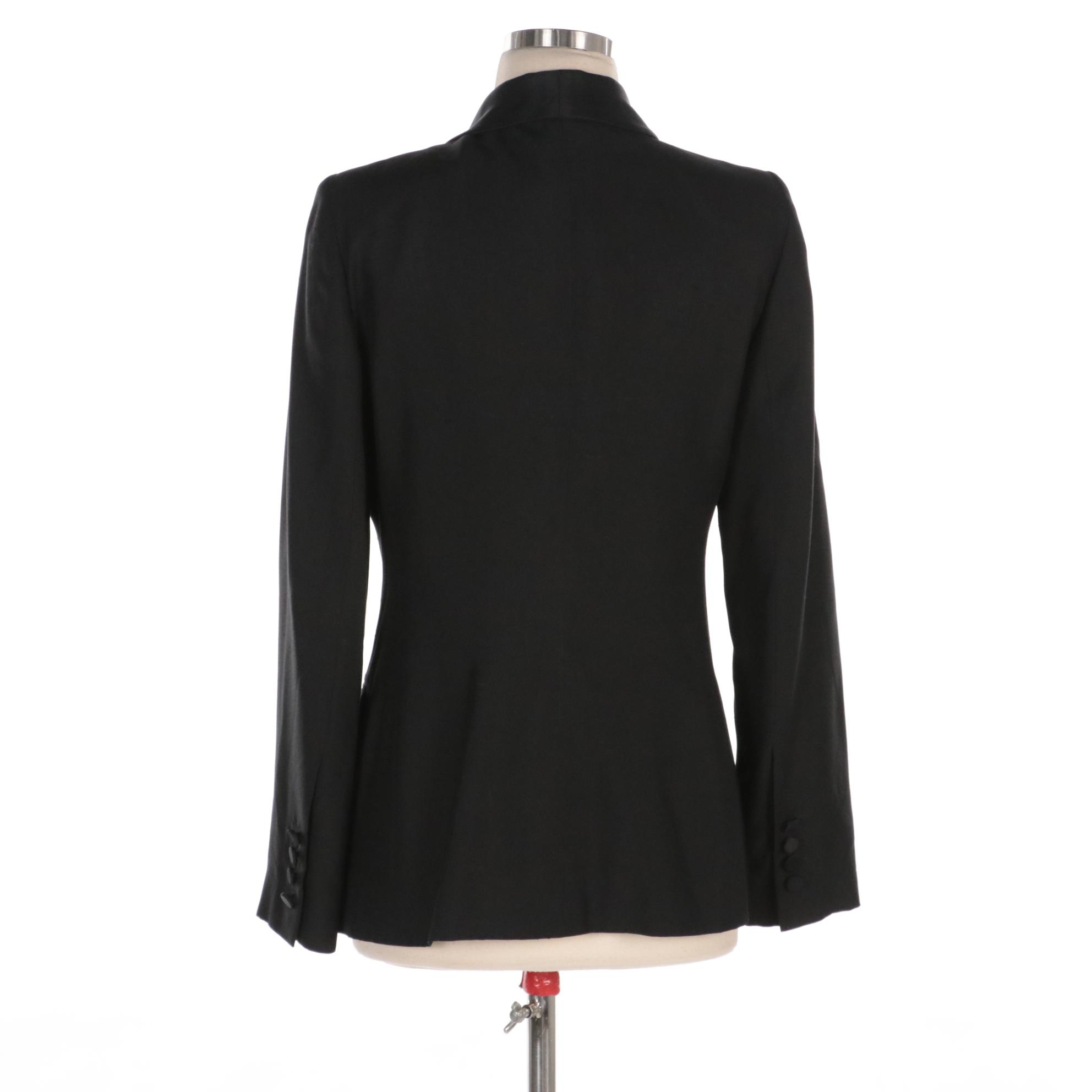Gucci Black Silk Single-Button Tuxedo Jacket