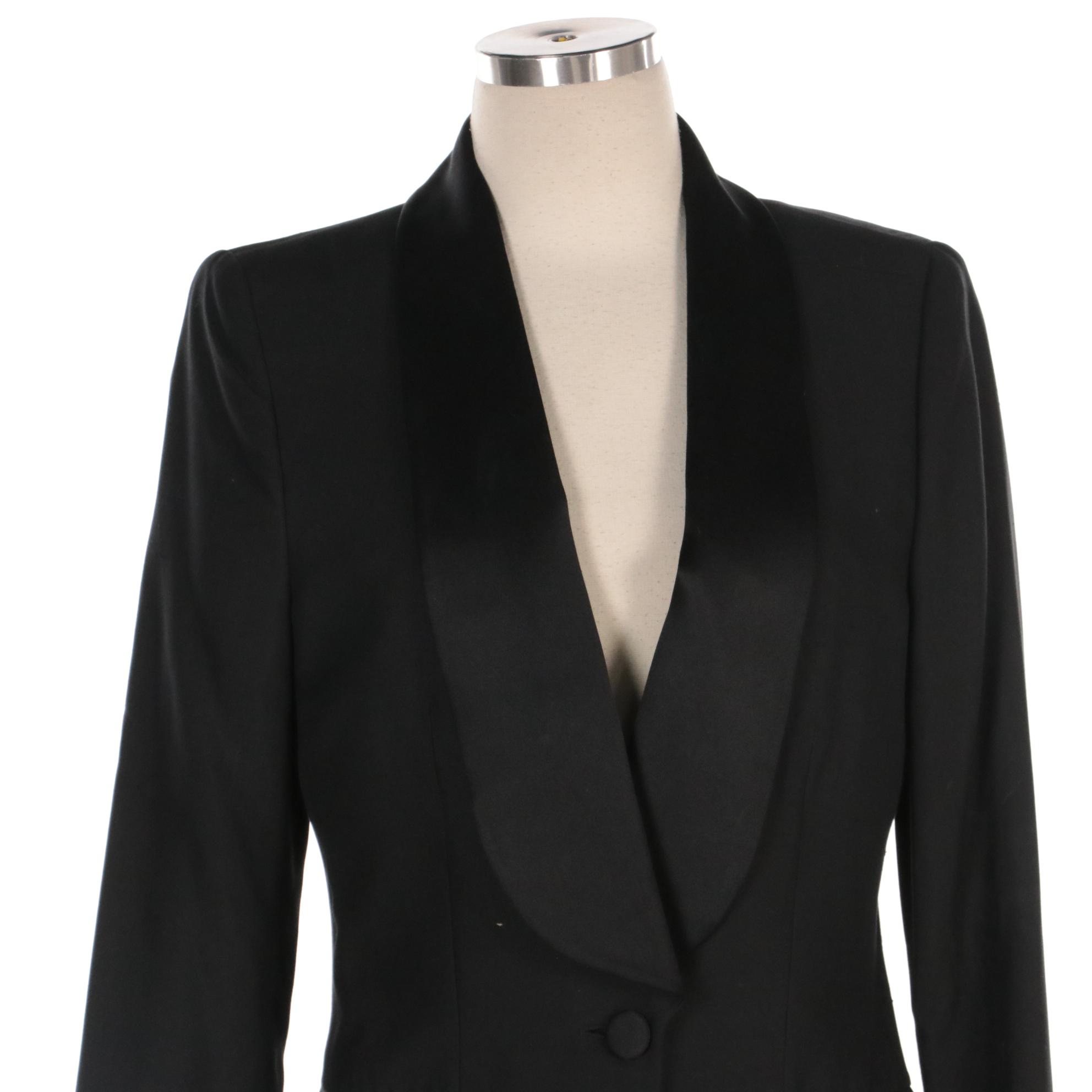 Gucci Black Silk Single-Button Tuxedo Jacket