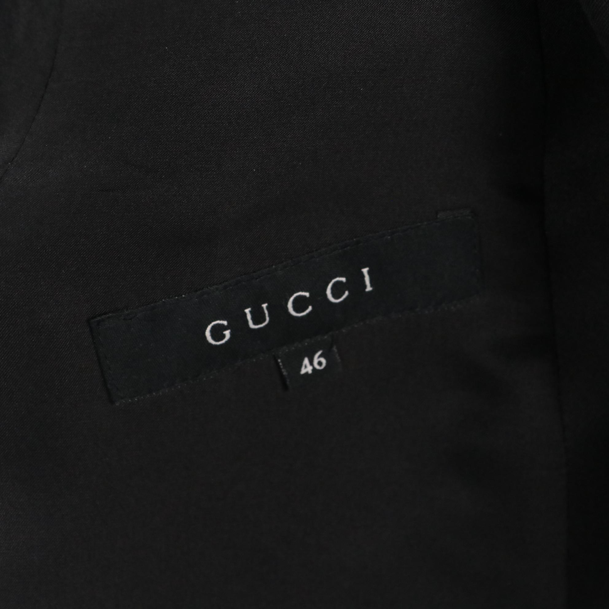 Gucci Black Silk Single-Button Tuxedo Jacket