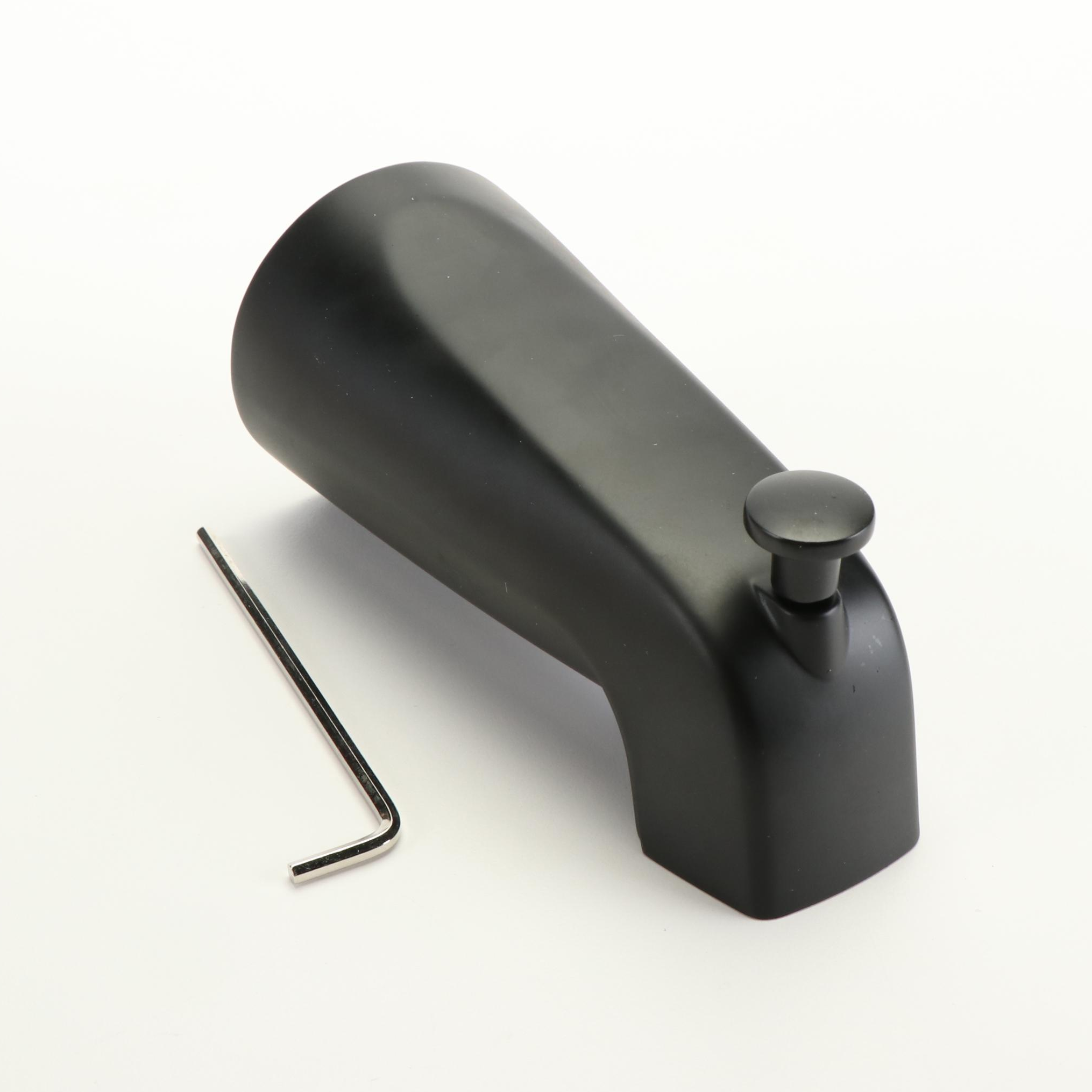 Matte Black Finish Freestanding Tub Supply Line, Tub Spout, and Lever