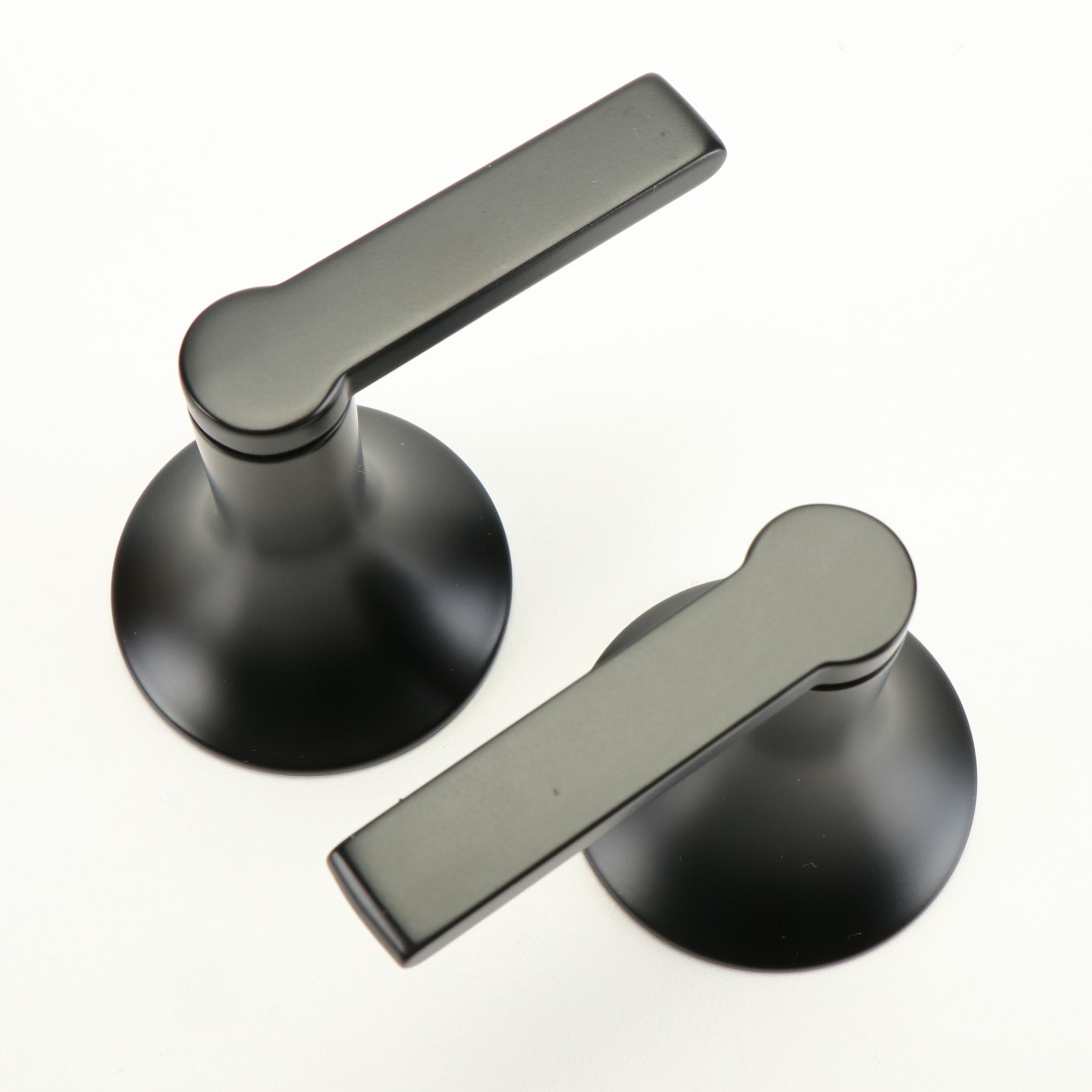 Matte Black Finish Freestanding Tub Supply Line, Tub Spout, and Lever