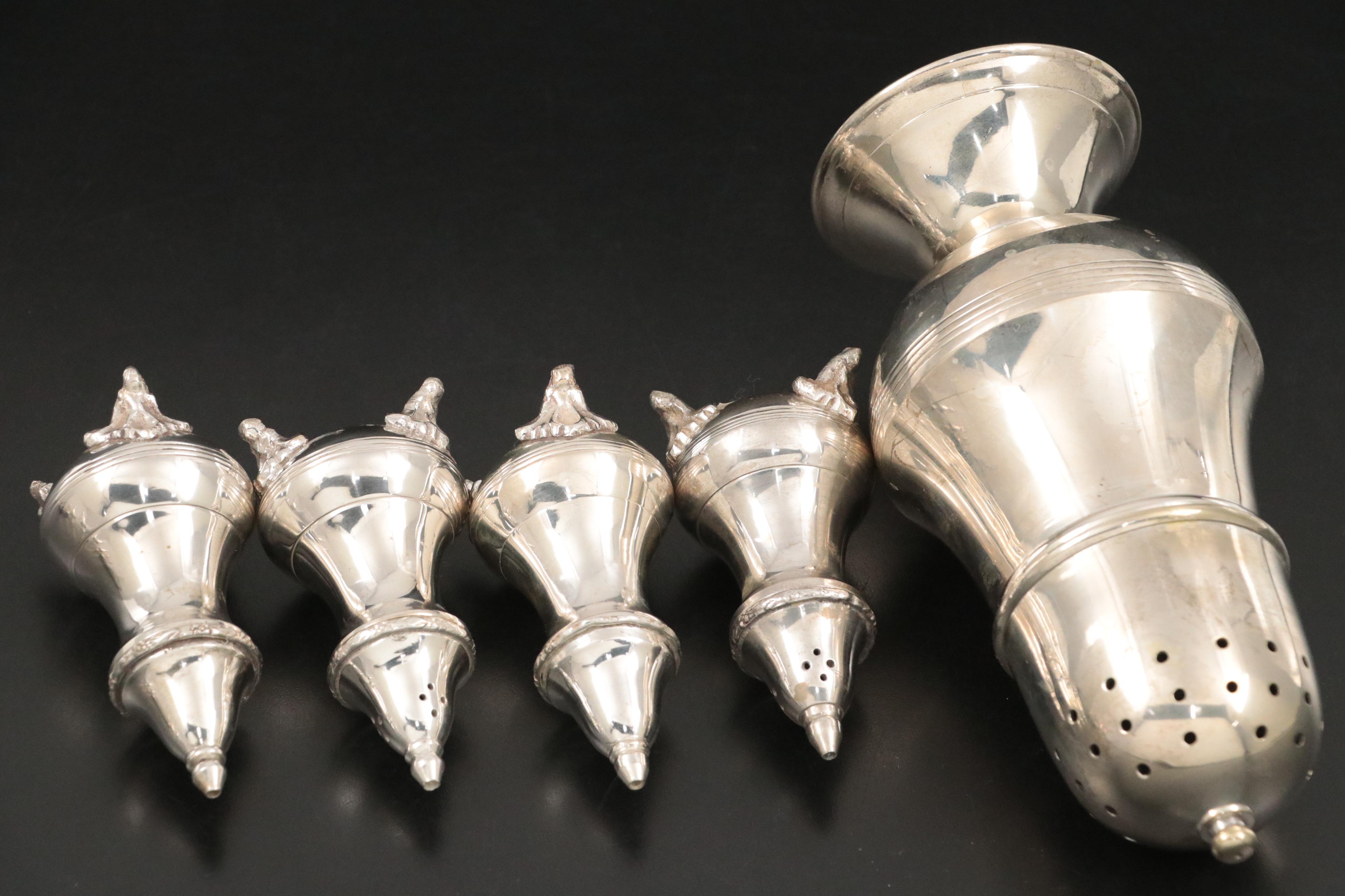 Two's Company Silver Plate Shakers with Silver Plate Shaker and Butter Dish