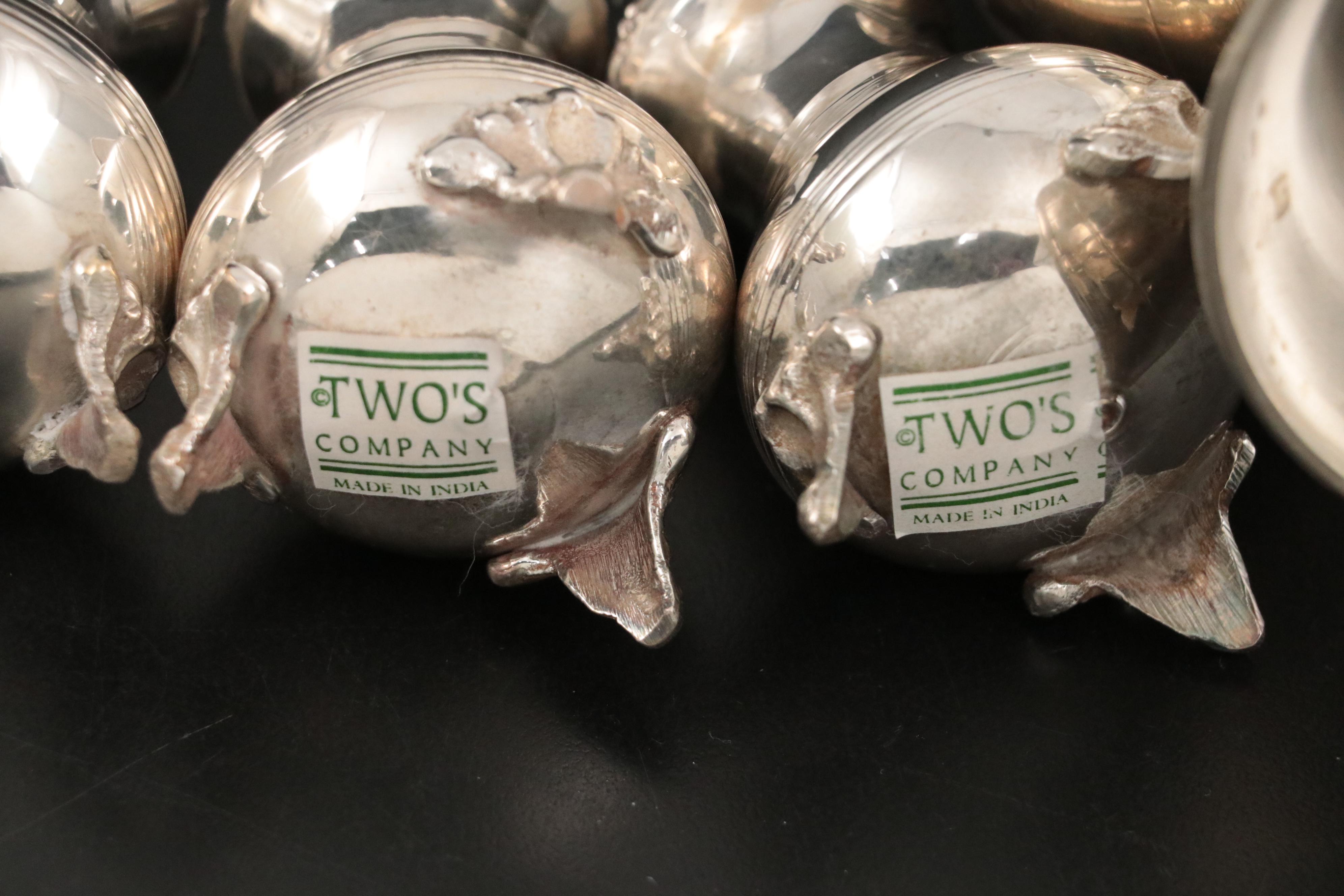 Two's Company Silver Plate Shakers with Silver Plate Shaker and Butter Dish