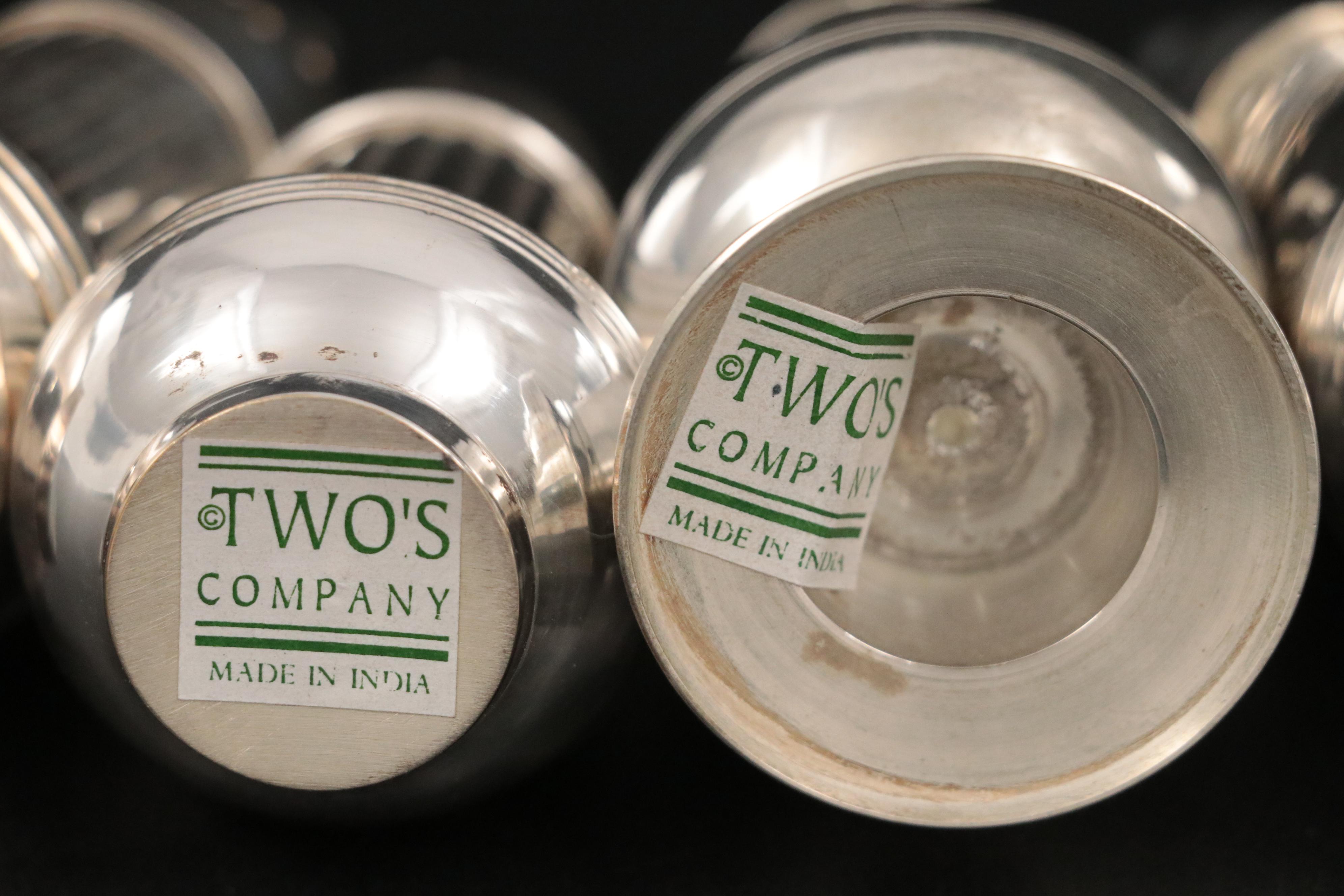 Two's Company Silver Plate Shakers with Silver Plate Shaker and Butter Dish