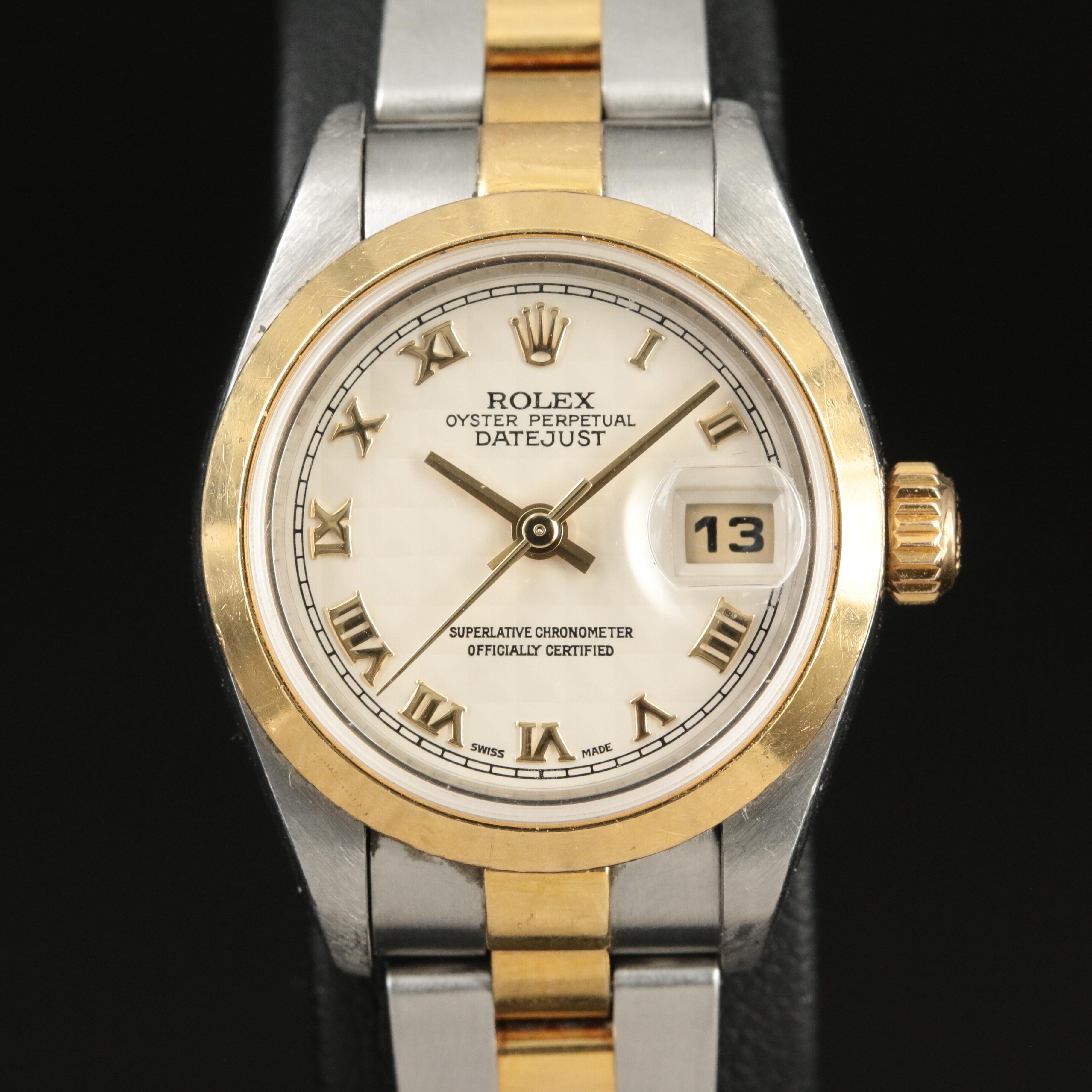 2004 Rolex Pyramid Roman Dial Datejust Watch