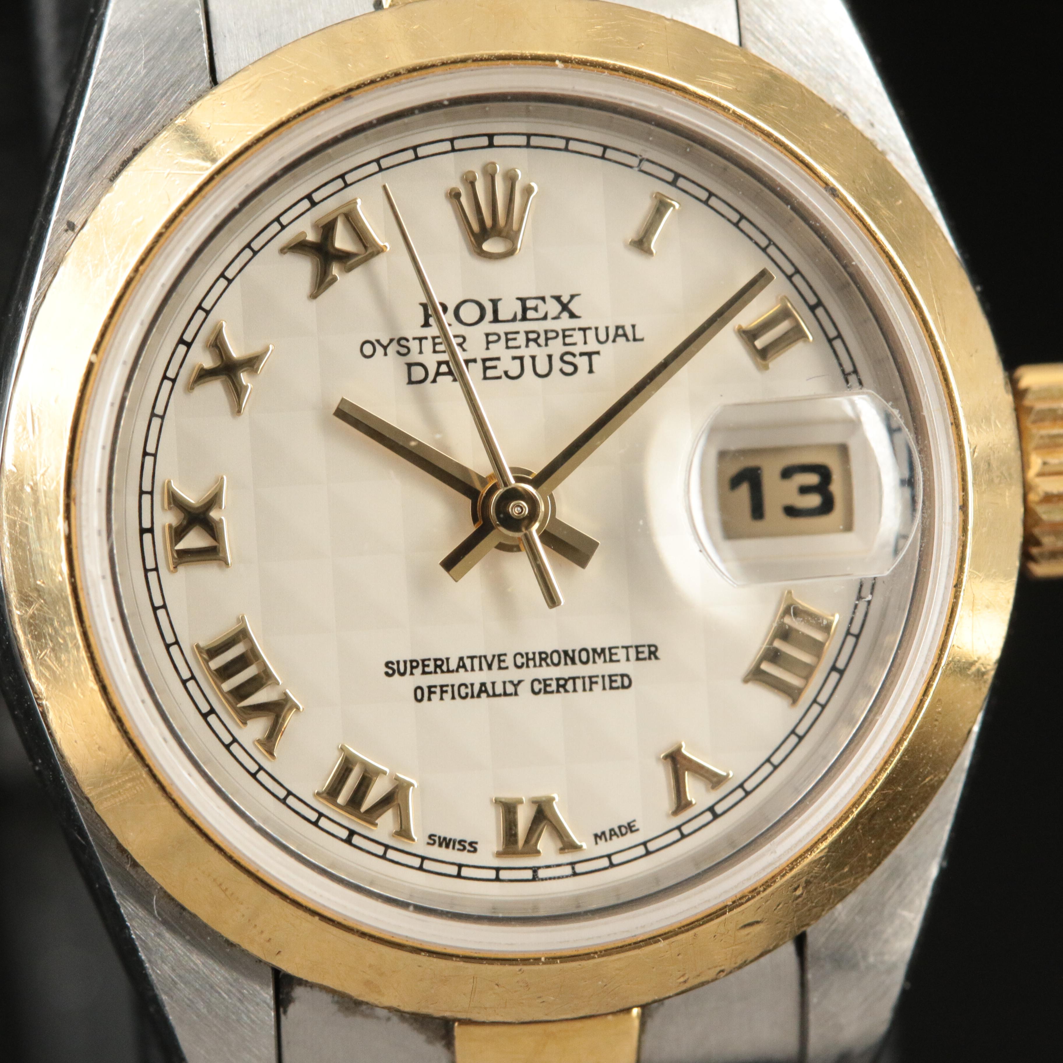 2004 Rolex Pyramid Roman Dial Datejust Watch