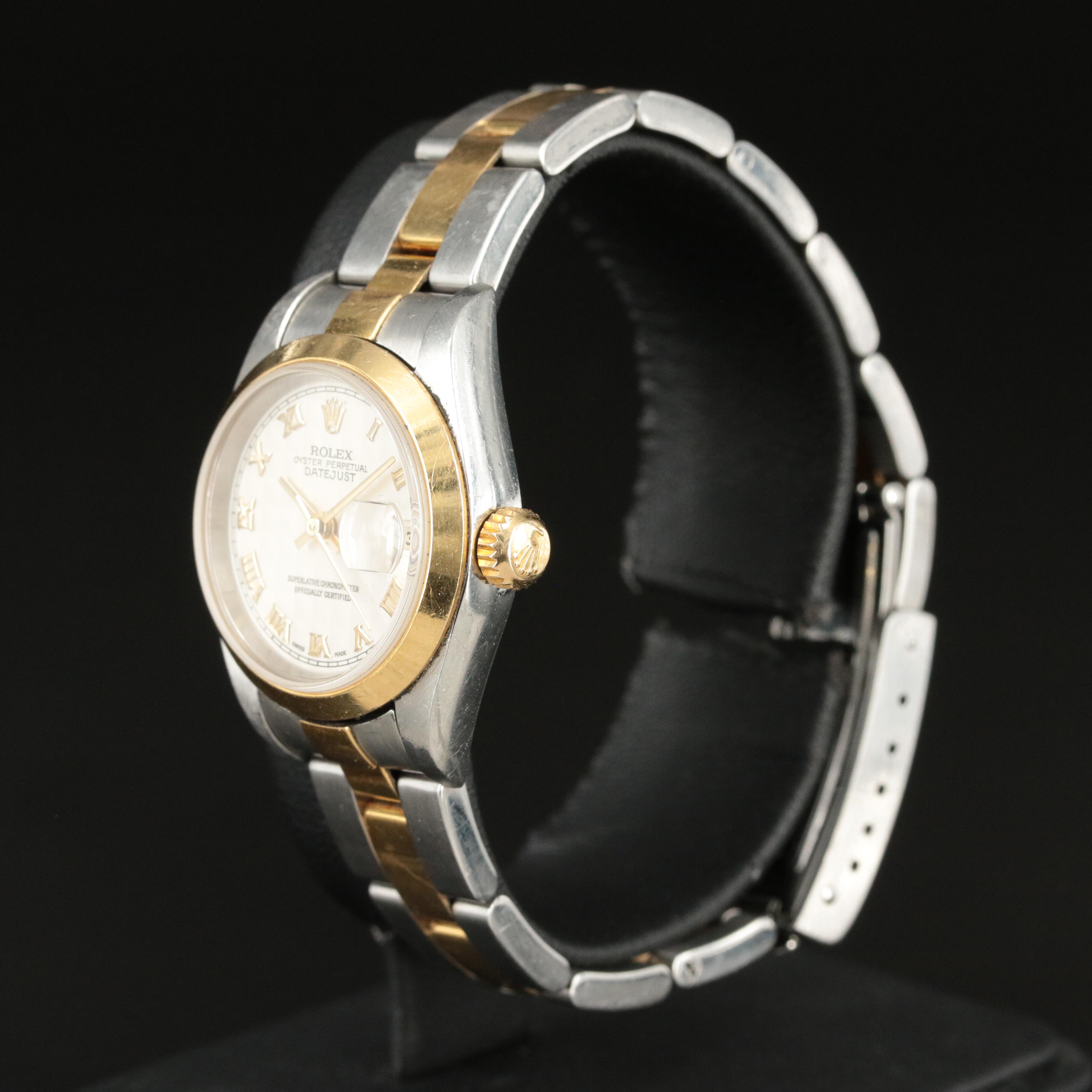 2004 Rolex Pyramid Roman Dial Datejust Watch