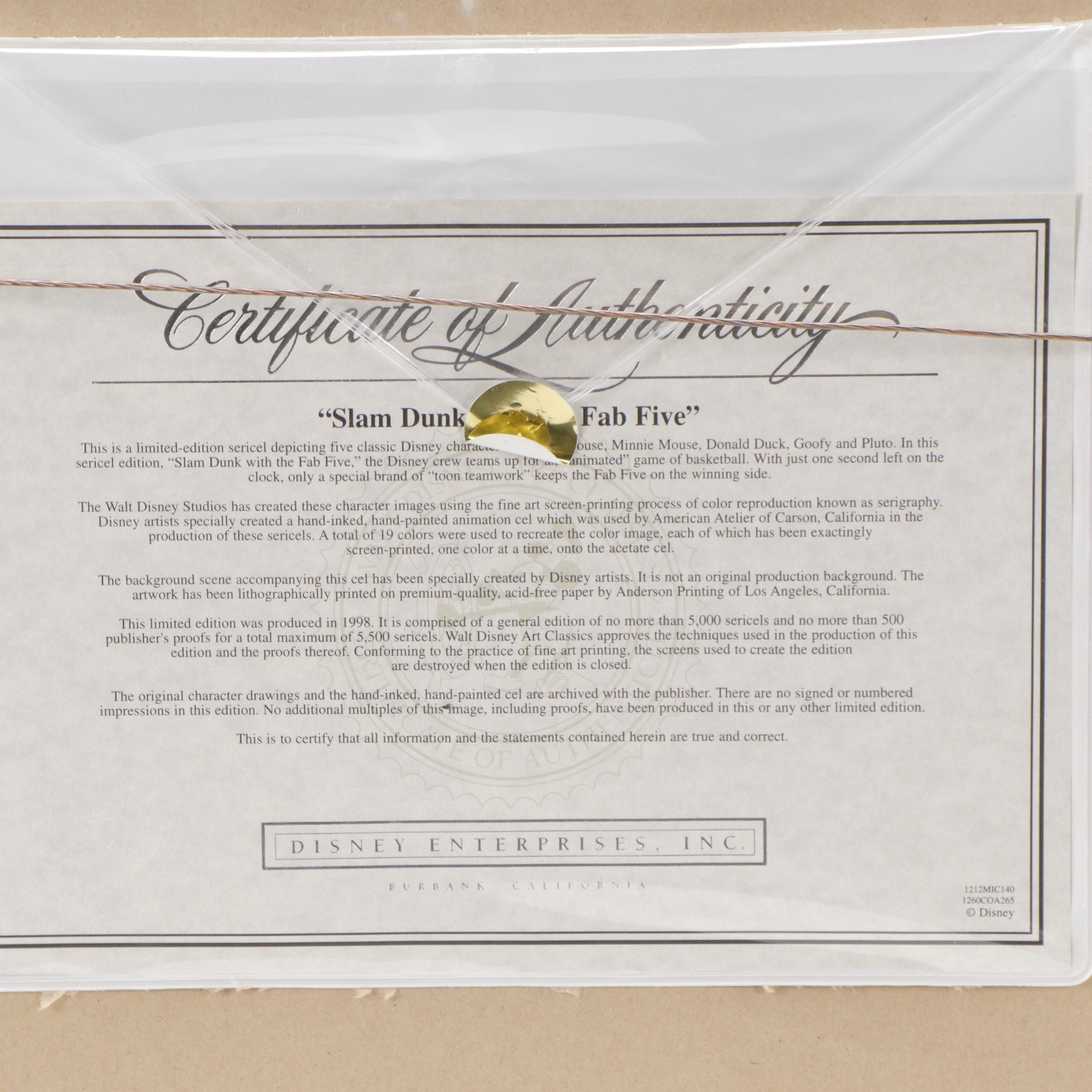 Disney Sericel "Slam Dunk with the Fab Five," 1998