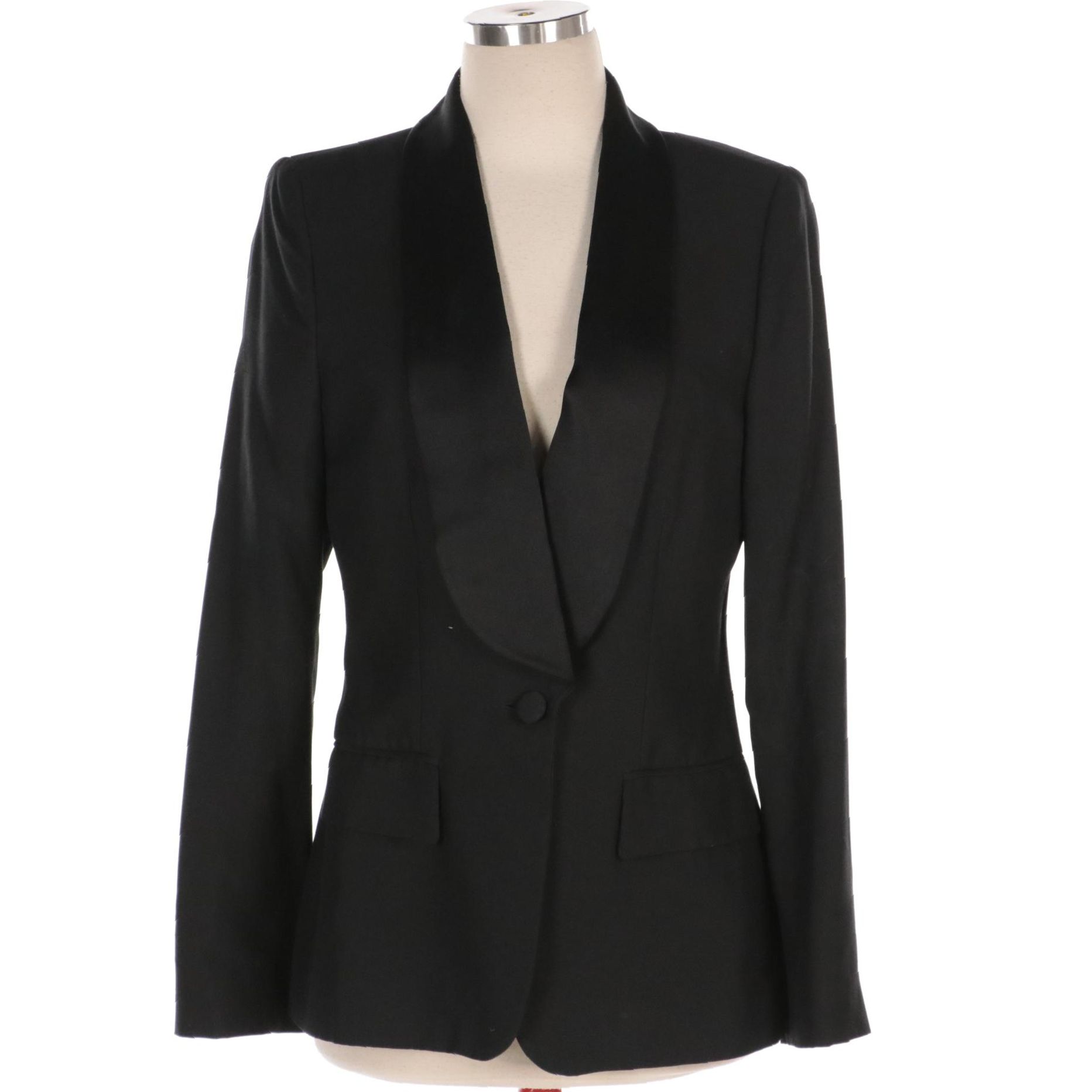 Gucci Black Silk Single-Button Tuxedo Jacket