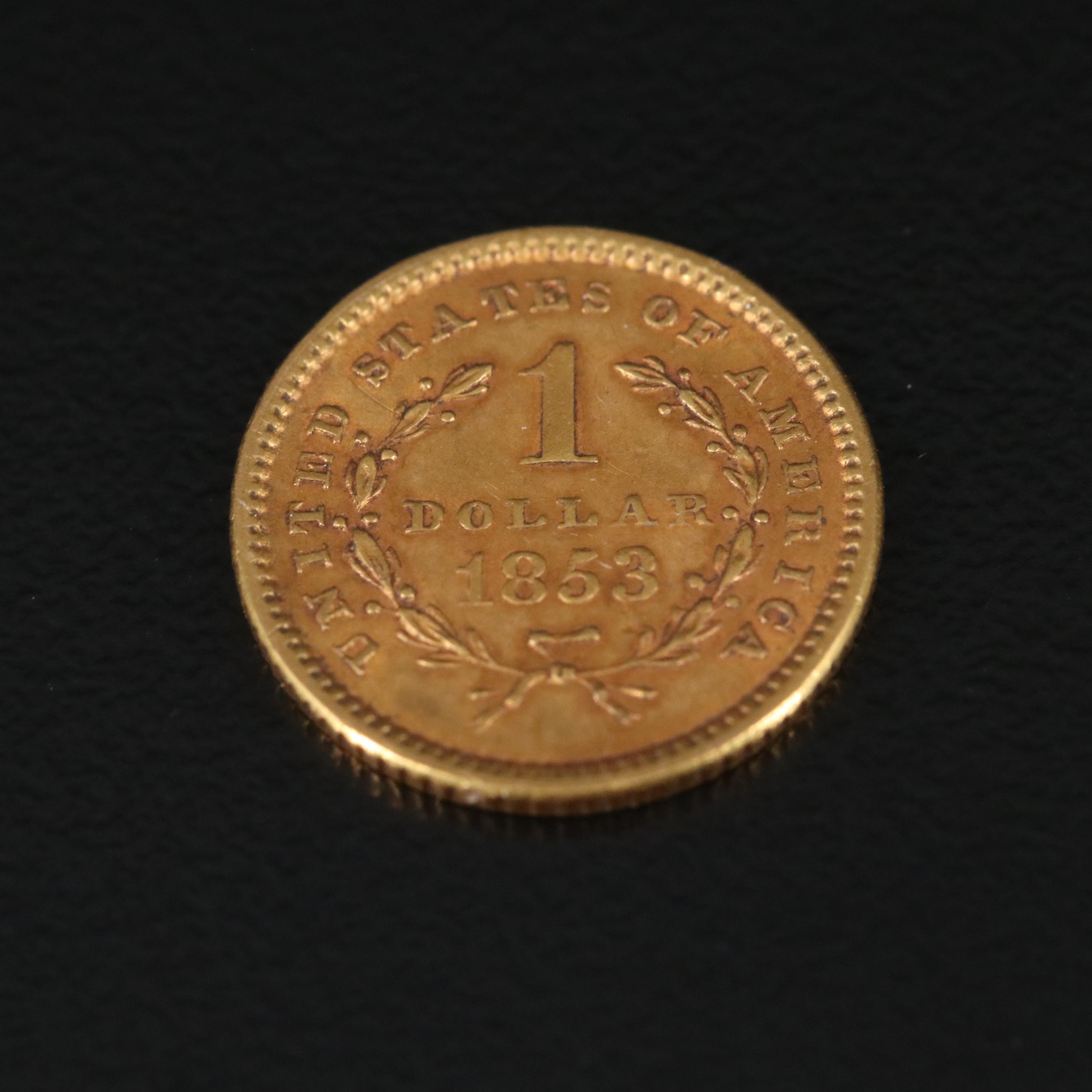 1853 Type 1, One Dollar Gold Coin