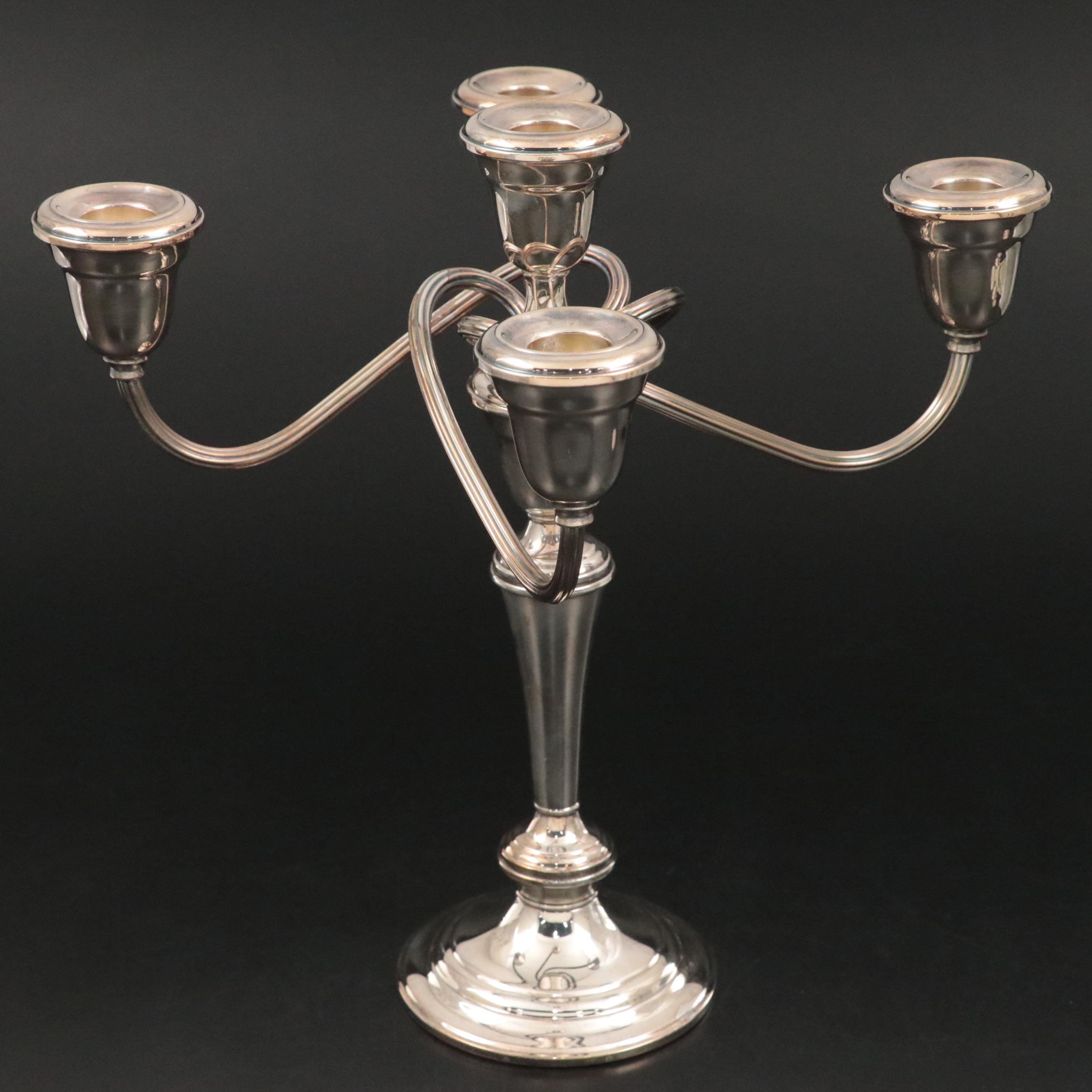 Gorham Silver Plate Candelabra Indian Cast Metal Candlesticks