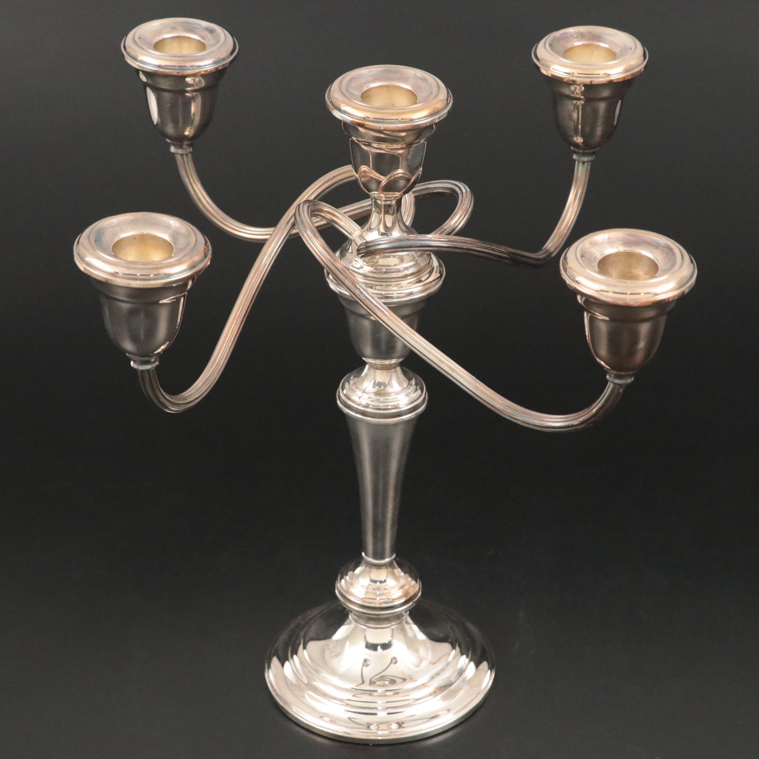 Gorham Silver Plate Candelabra Indian Cast Metal Candlesticks