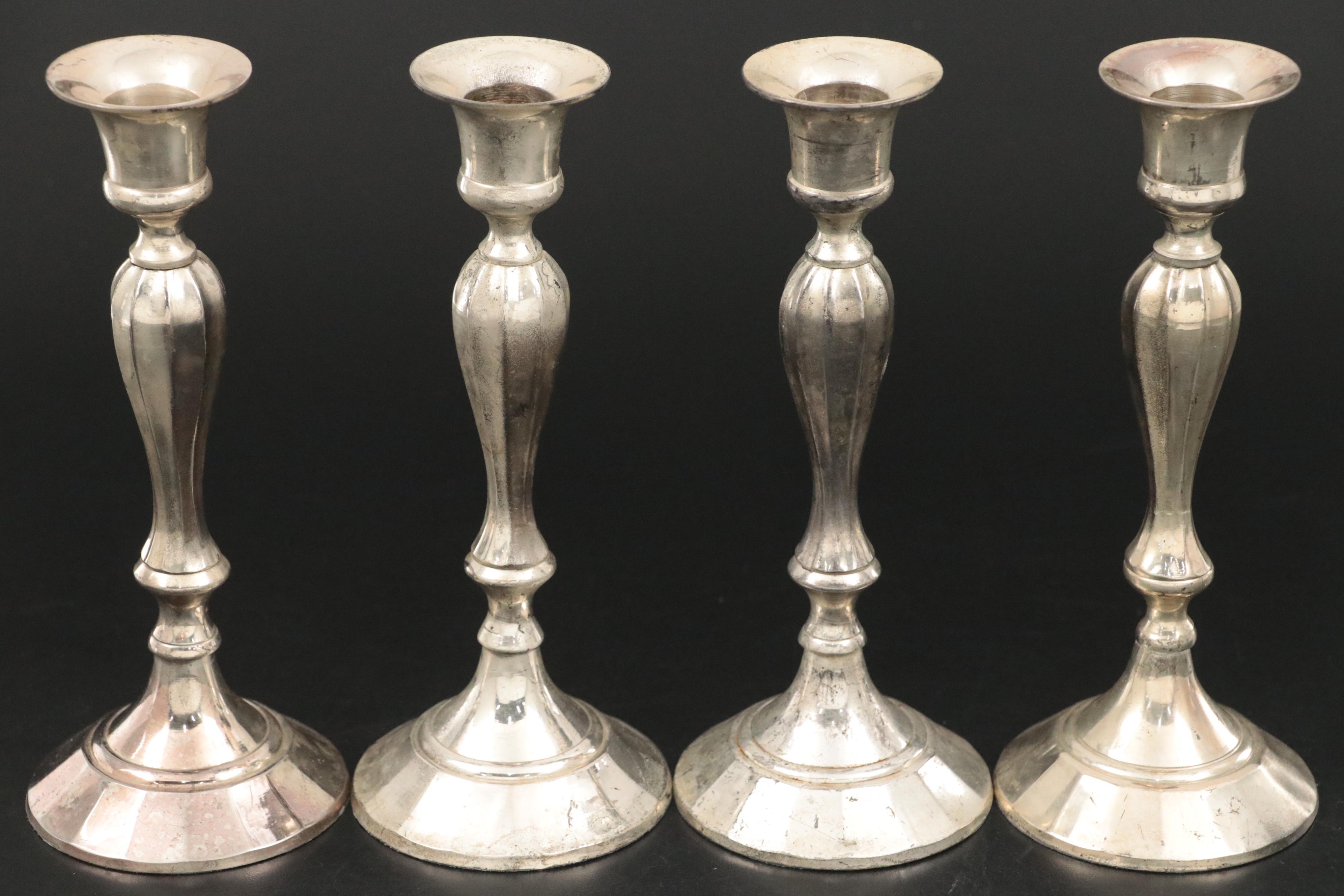Gorham Silver Plate Candelabra Indian Cast Metal Candlesticks
