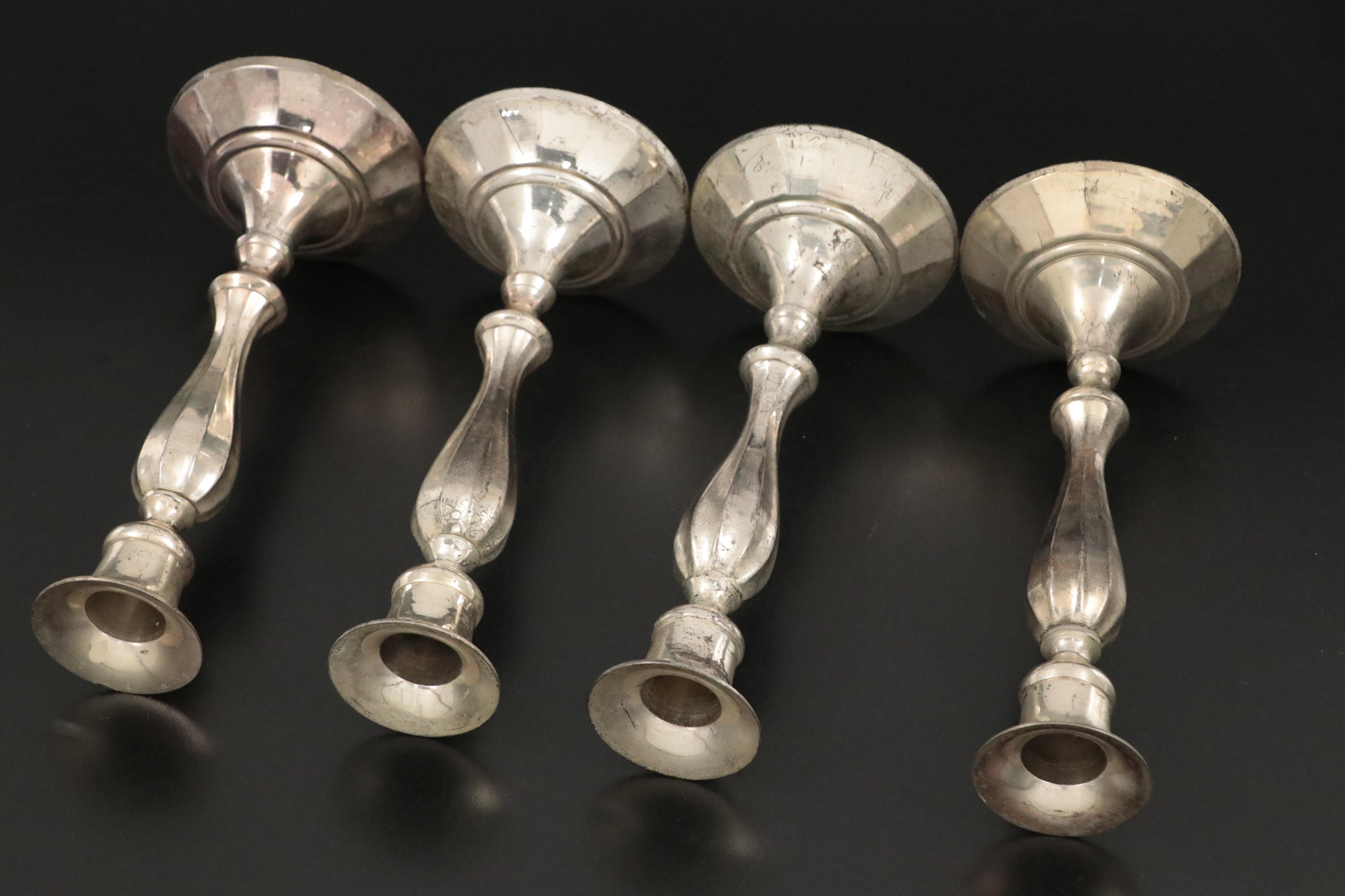 Gorham Silver Plate Candelabra Indian Cast Metal Candlesticks