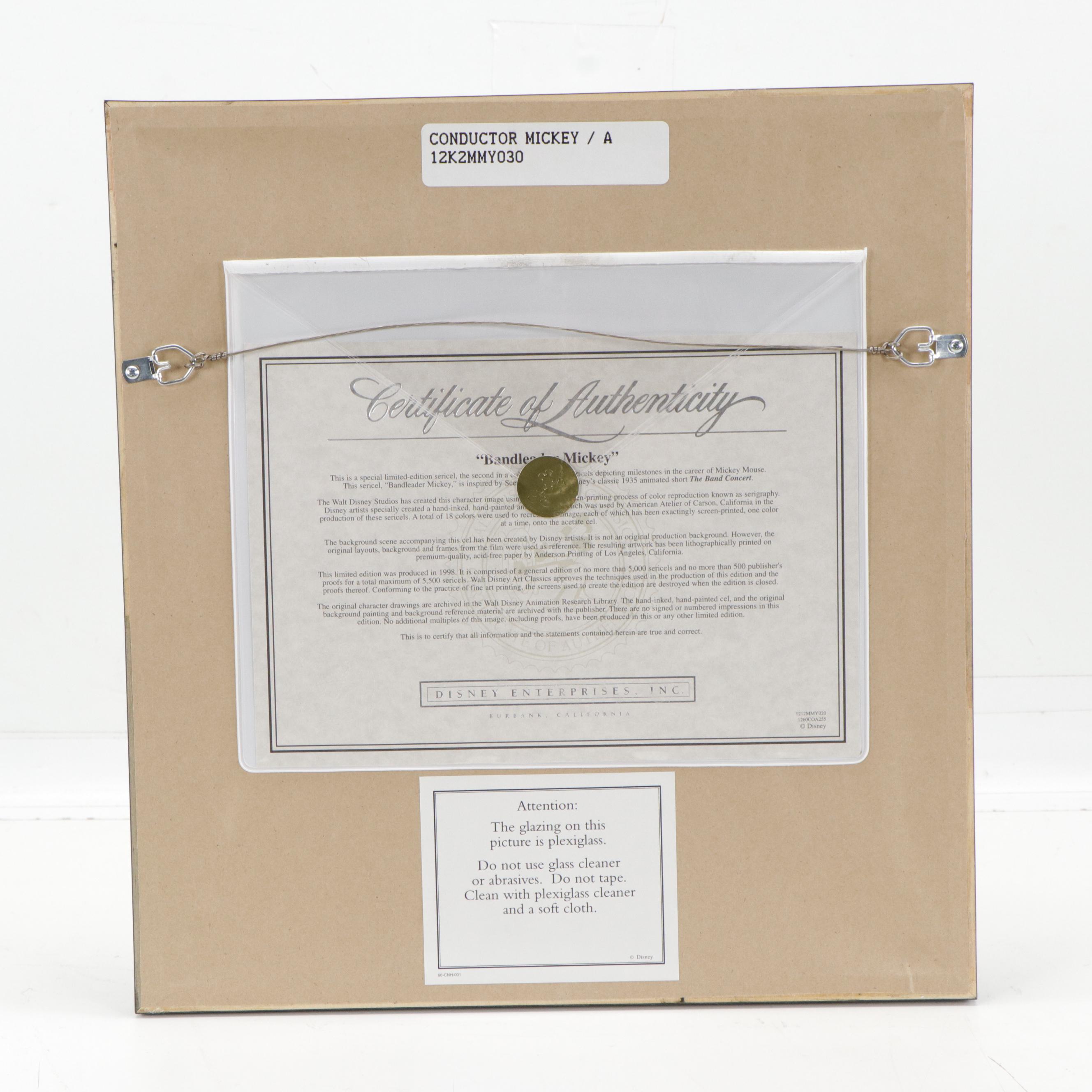 Disney Mickey Mouse Sericel "Bandleader Mickey," 1998