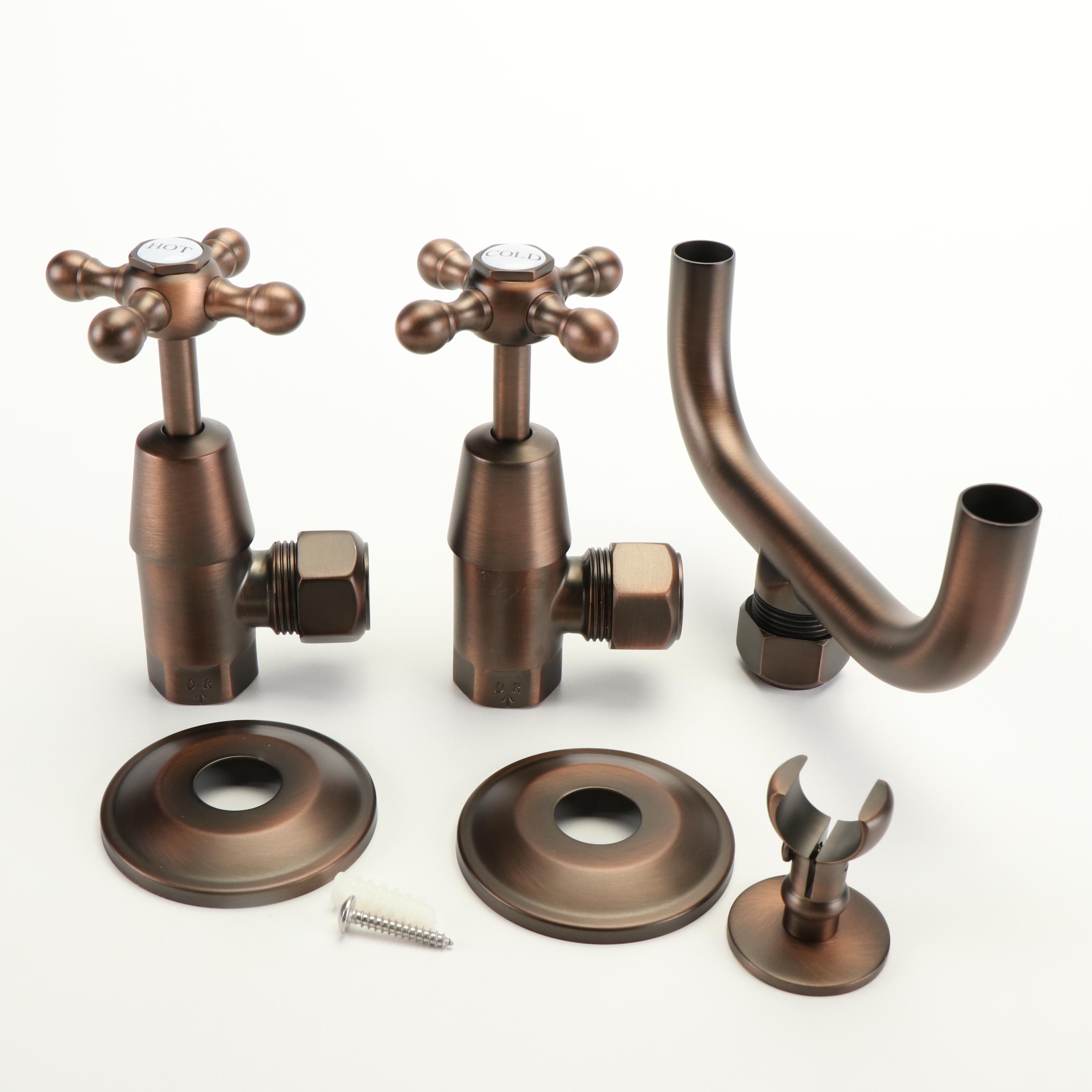 Baudette Oil Rubbed Bronze Exposed Pipe Wall Mount Shower with Rainfall Head