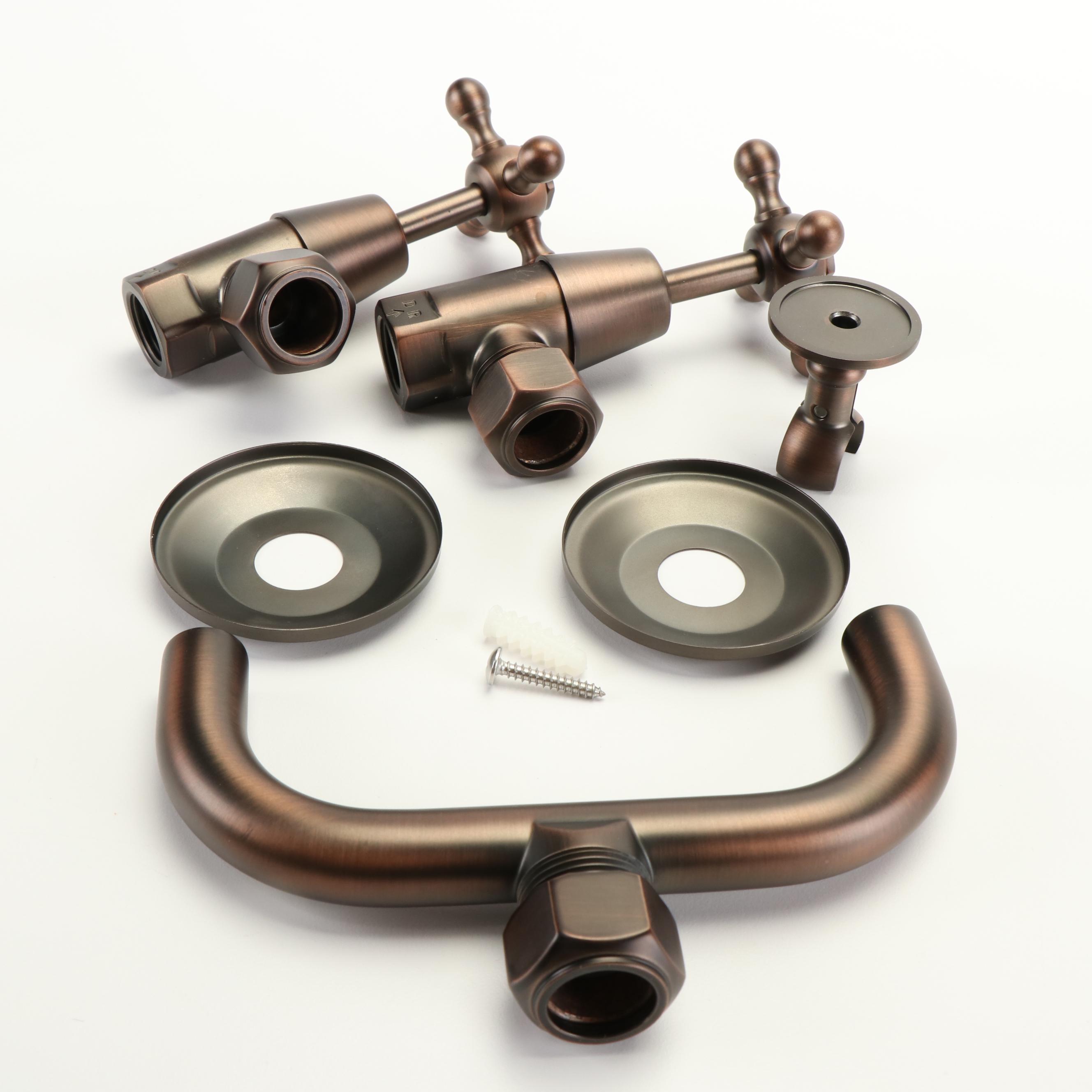 Baudette Oil Rubbed Bronze Exposed Pipe Wall Mount Shower with Rainfall Head