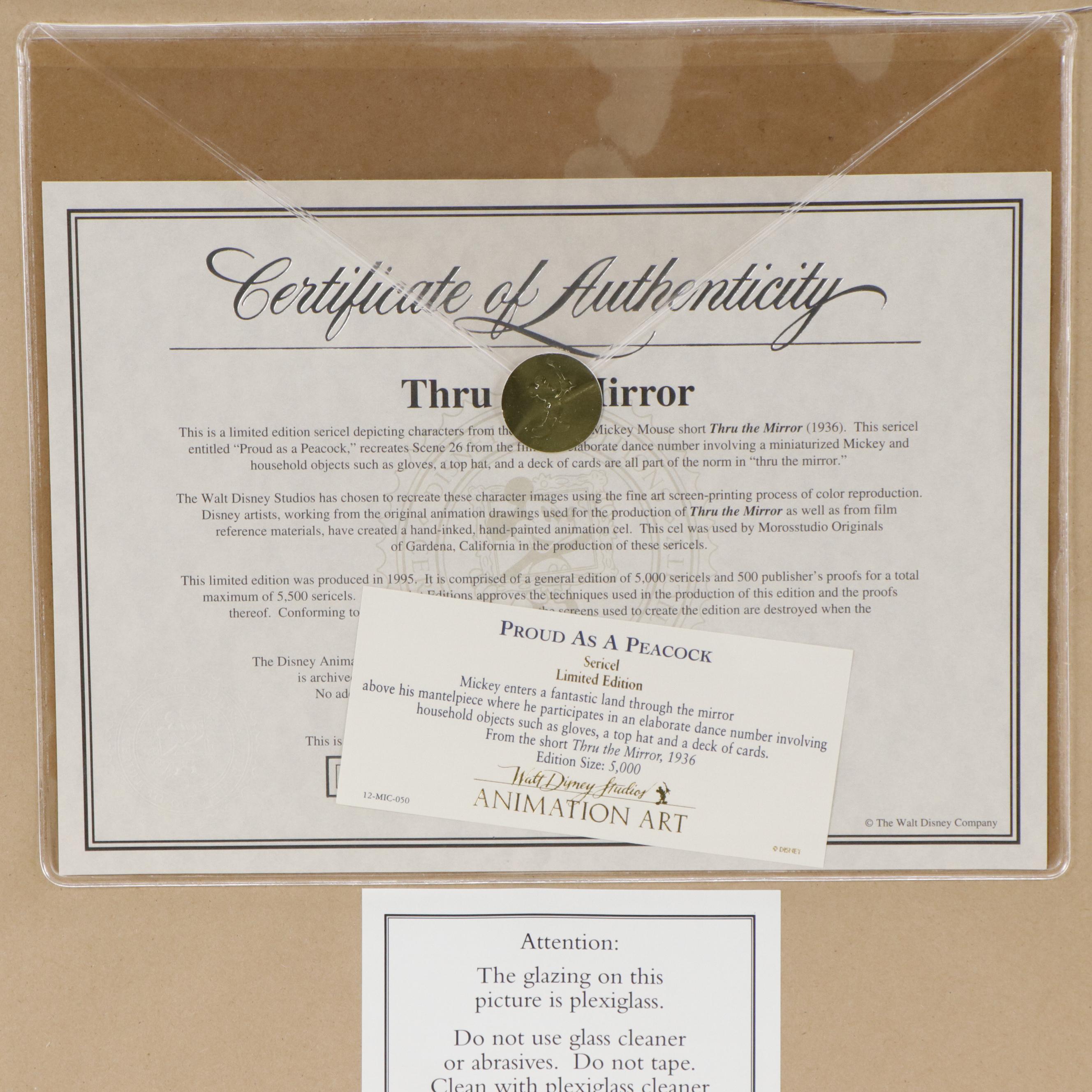 Disney Mickey Mouse Sericel "Proud As a Peacock," 1995