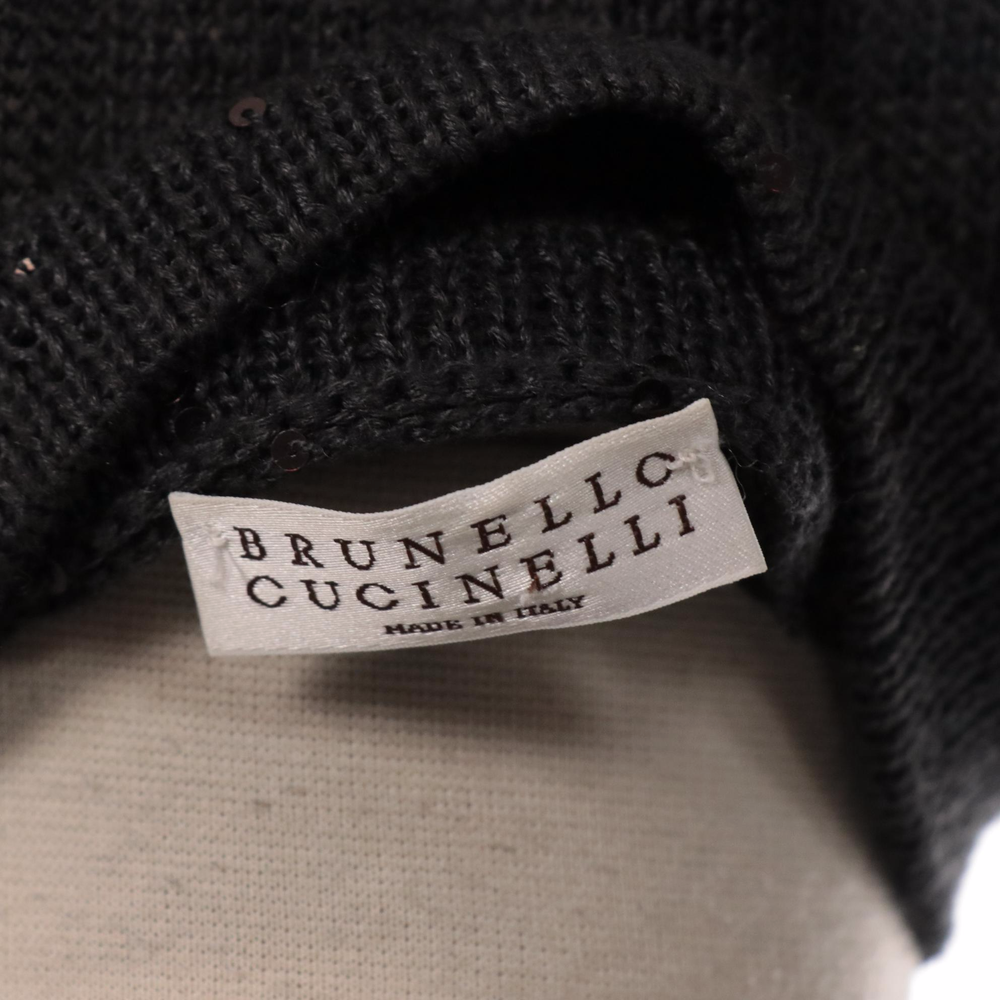 Bruno Cucinelli Embellished Knit Zip-Front Sweater and Metallic Fringe Poncho