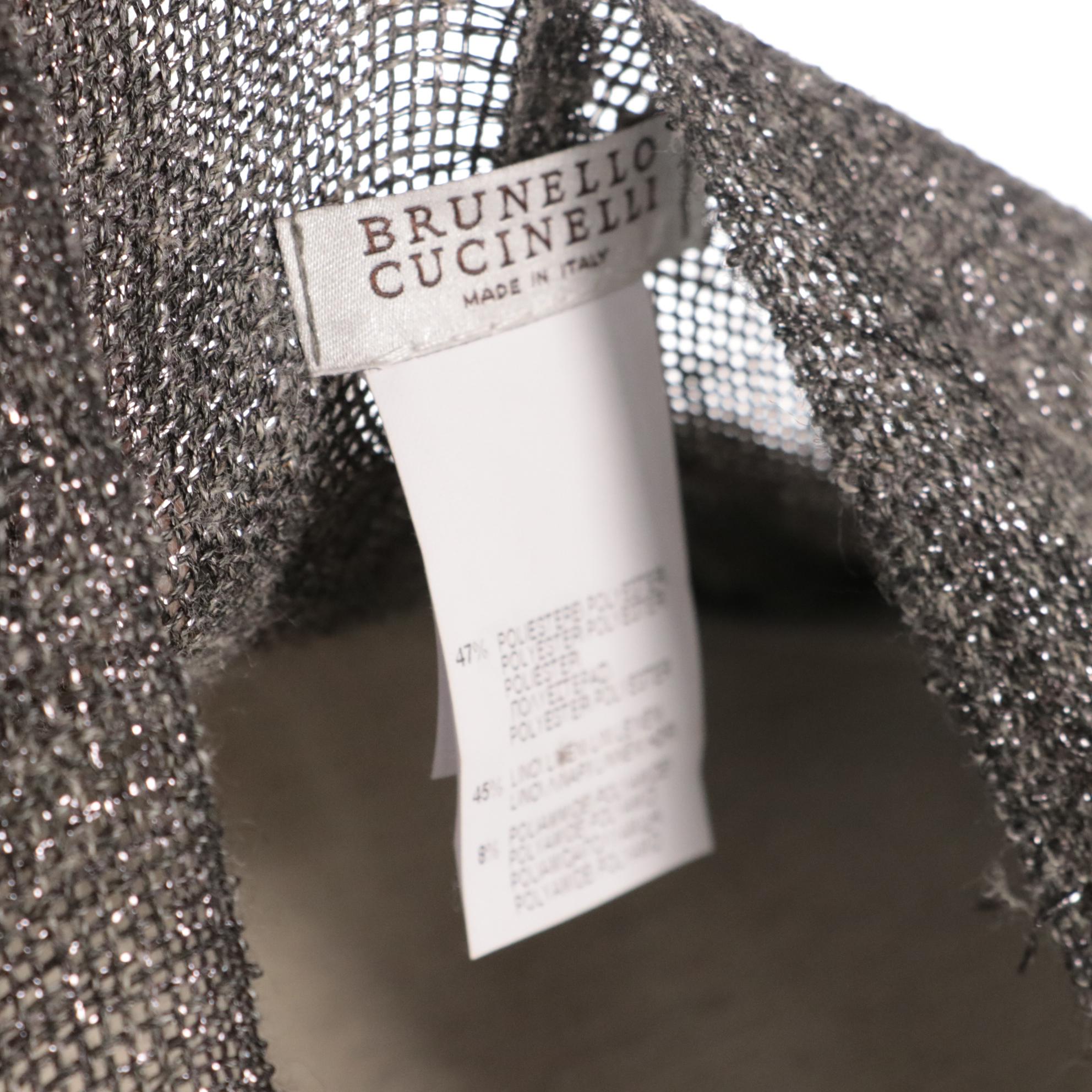 Bruno Cucinelli Embellished Knit Zip-Front Sweater and Metallic Fringe Poncho