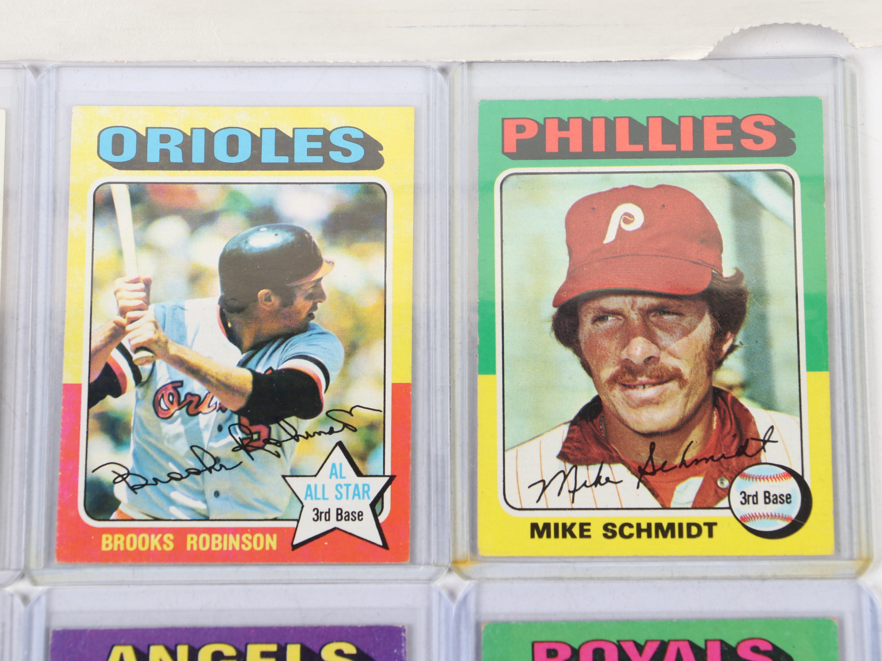 1975 and 1979 Topps Baseball Card Complete Sets Featuring Yount and Brett RCs