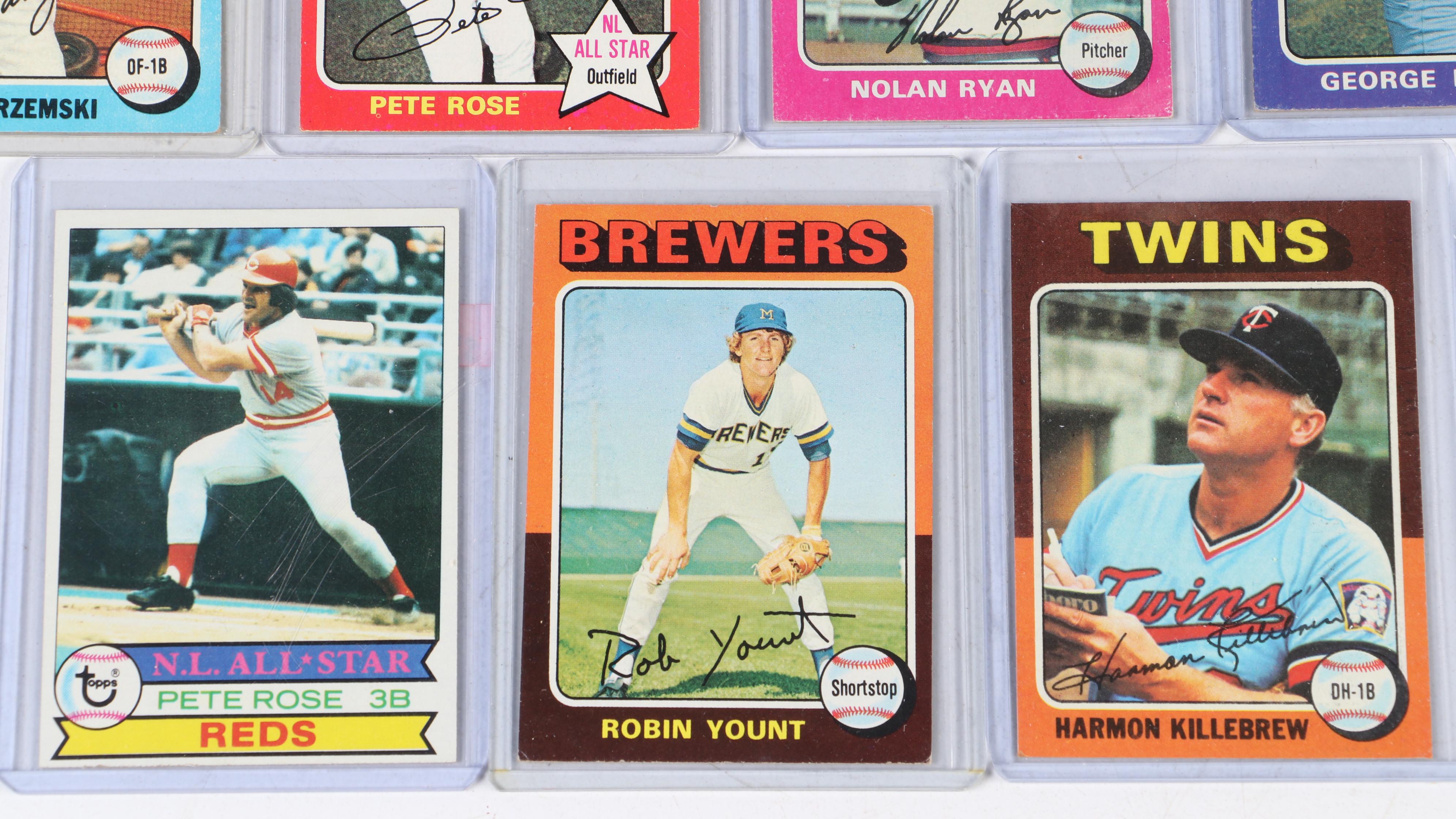 1975 and 1979 Topps Baseball Card Complete Sets Featuring Yount and Brett RCs