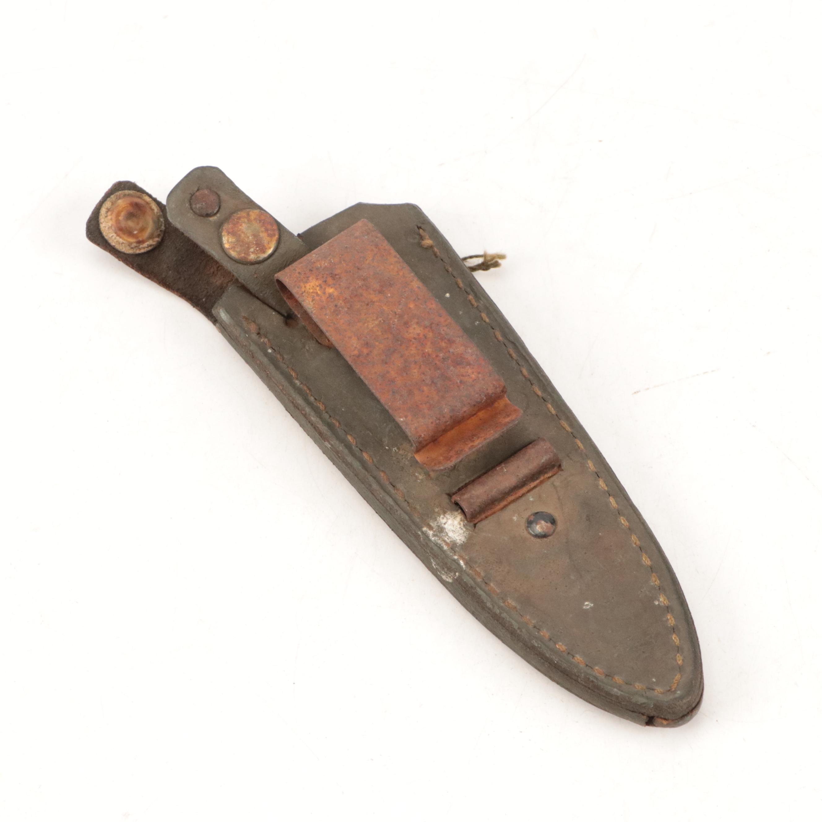 Hunting Knife & Leather Scabbard, Souvenir Kukri With Chakmak & Karda in Sheath