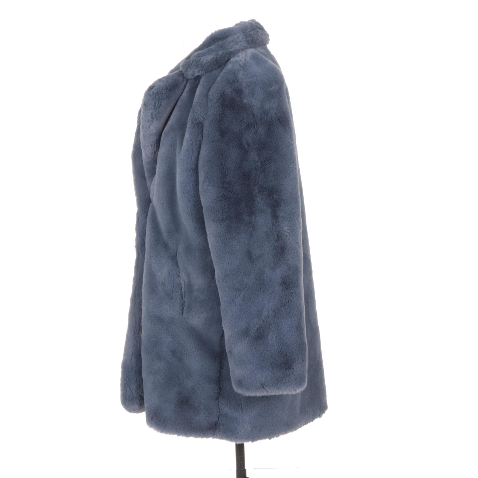 Apparis Blue Faux Fur Jacket