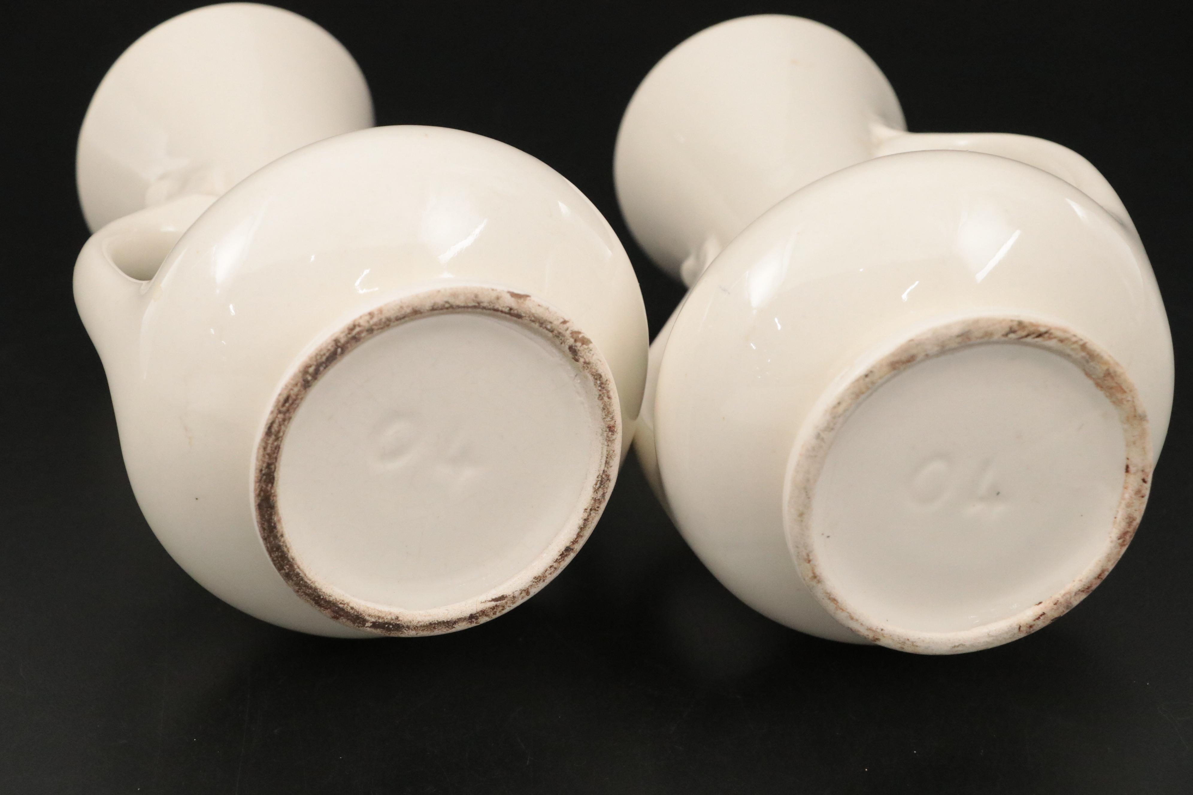 Stangl Pottery Handled White Ceramic Vases with Other Art Pottery Bud Vases