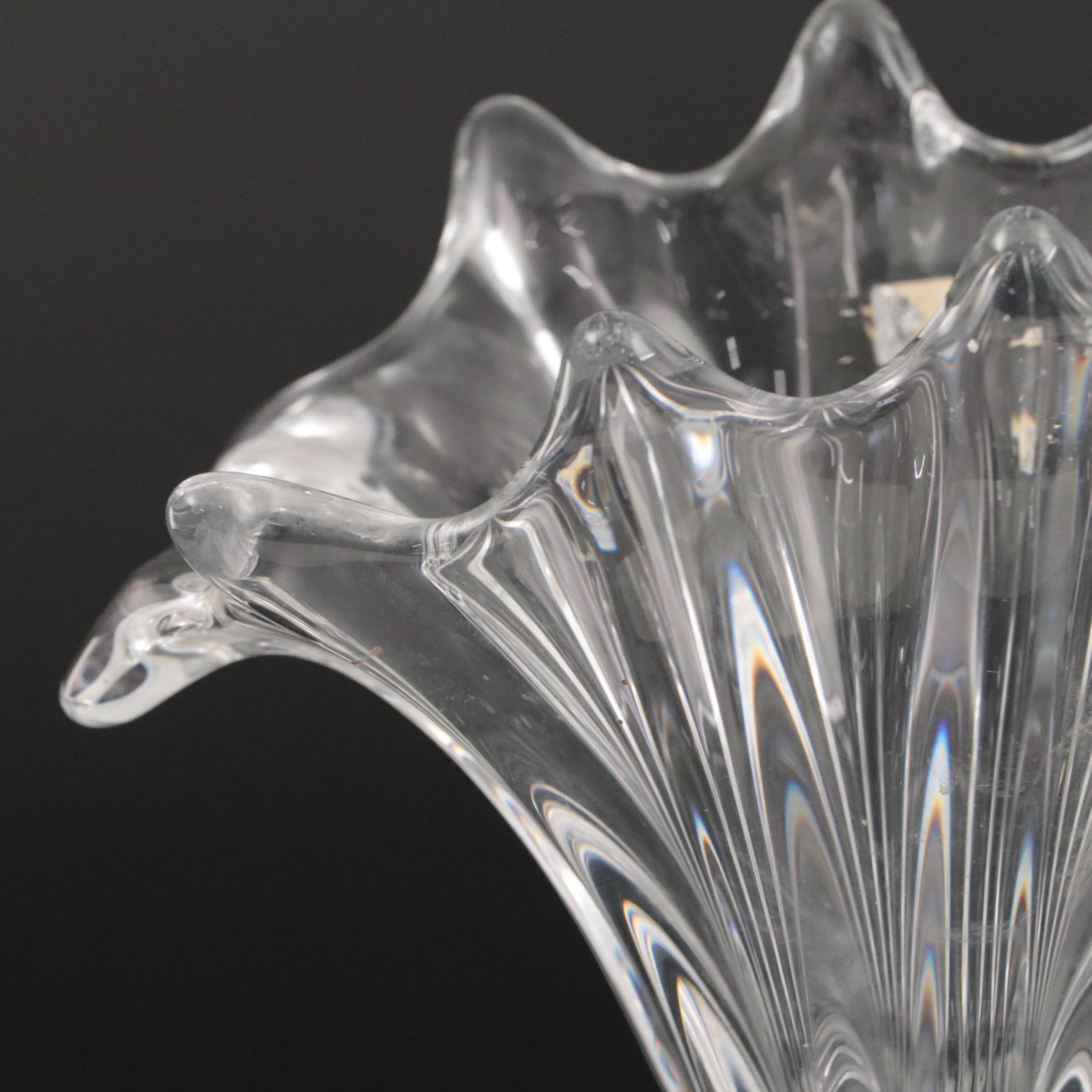 Cofrac Art Verrier Crystal Vase, Late 20th Century