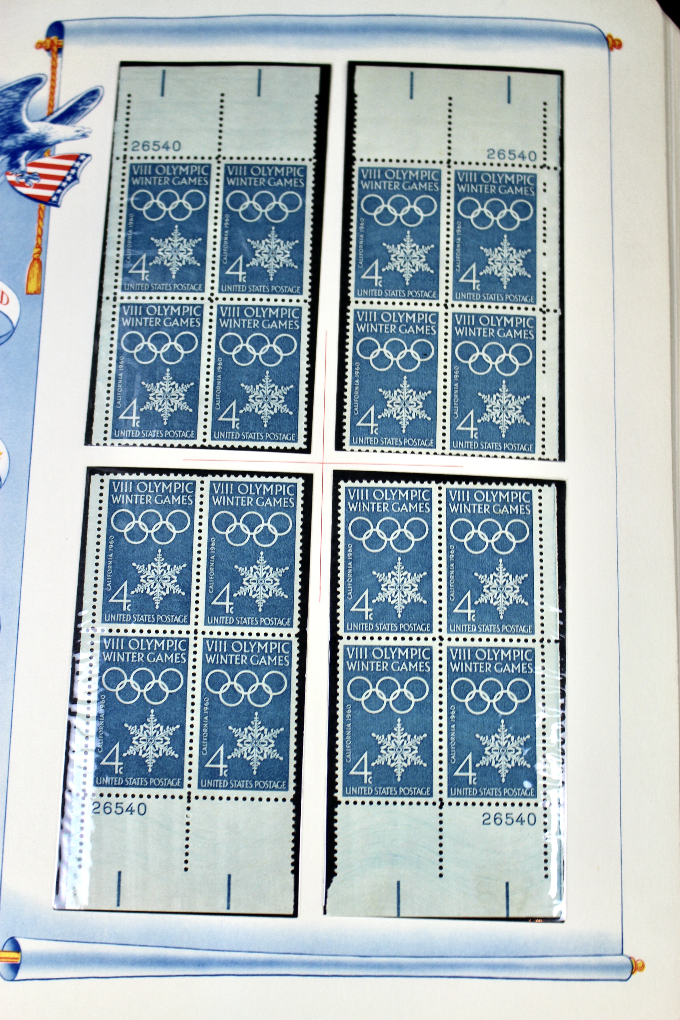 U.S. Plate Block Collection from the 1950's and 1960's