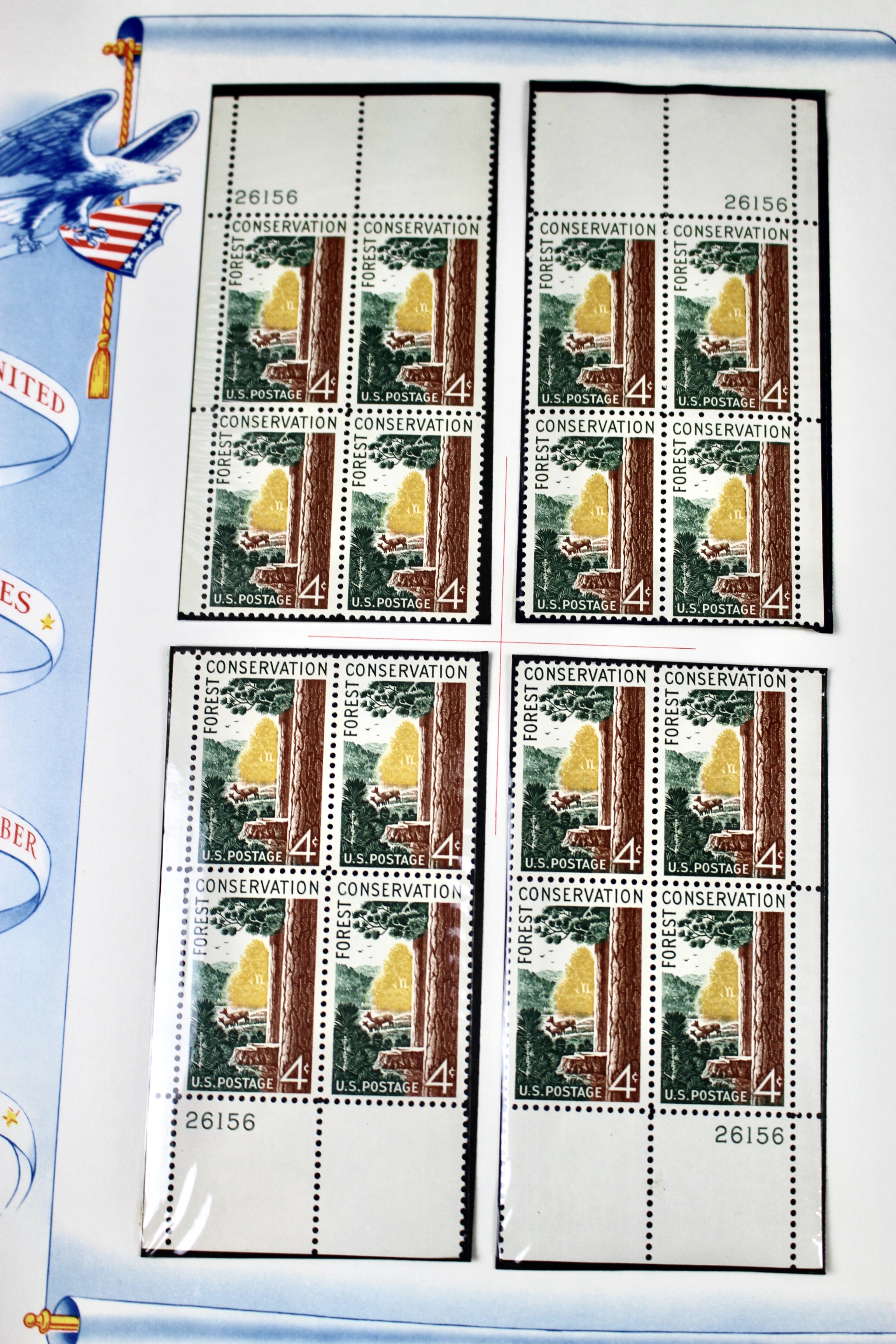 U.S. Plate Block Collection from the 1950's and 1960's
